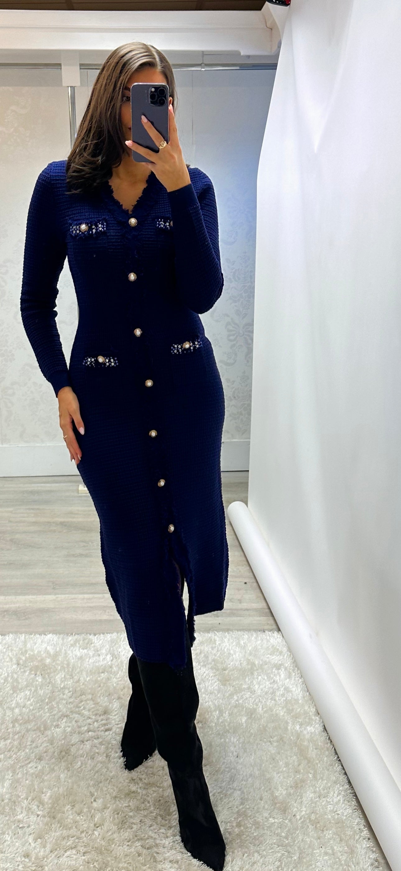 Navy Knit Dress