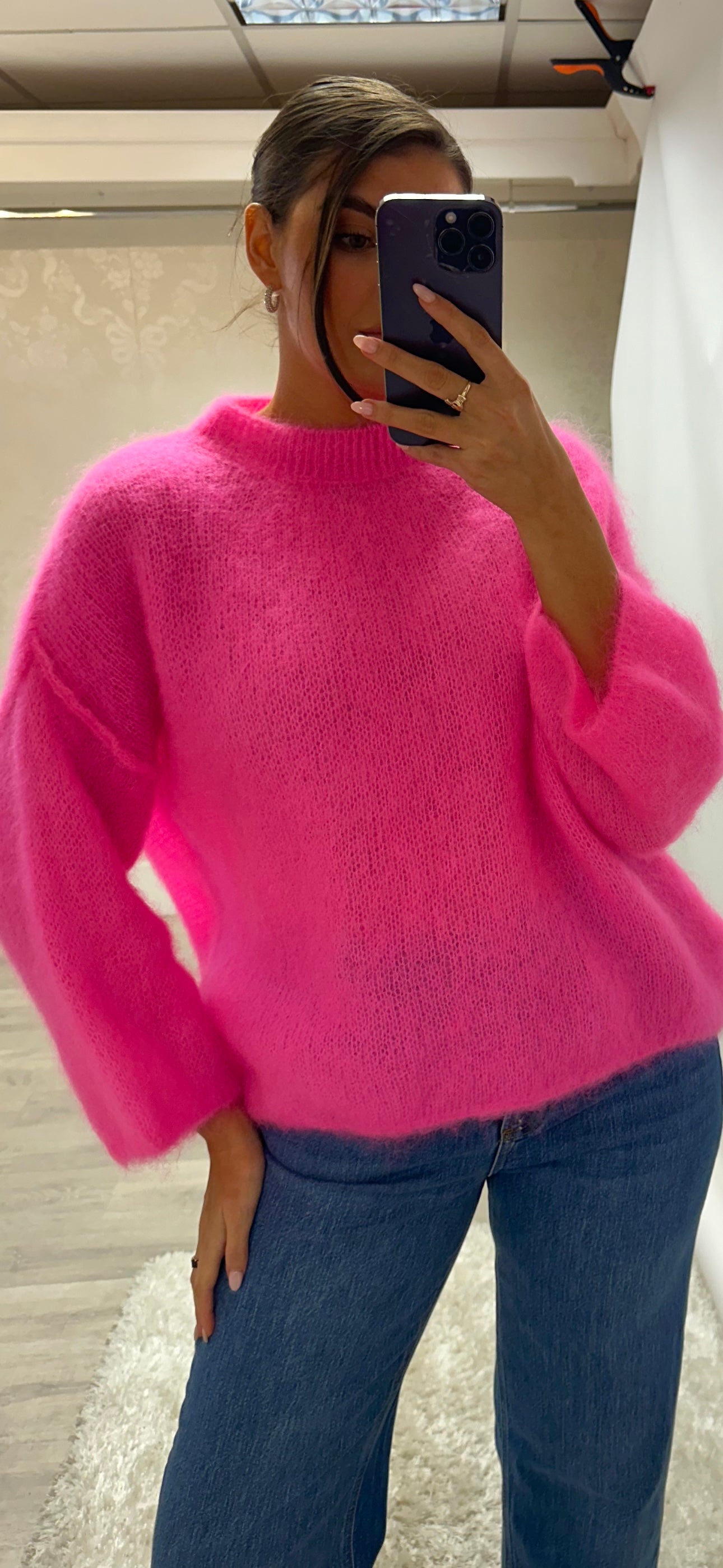 Pink Flash Fluffy Knit
