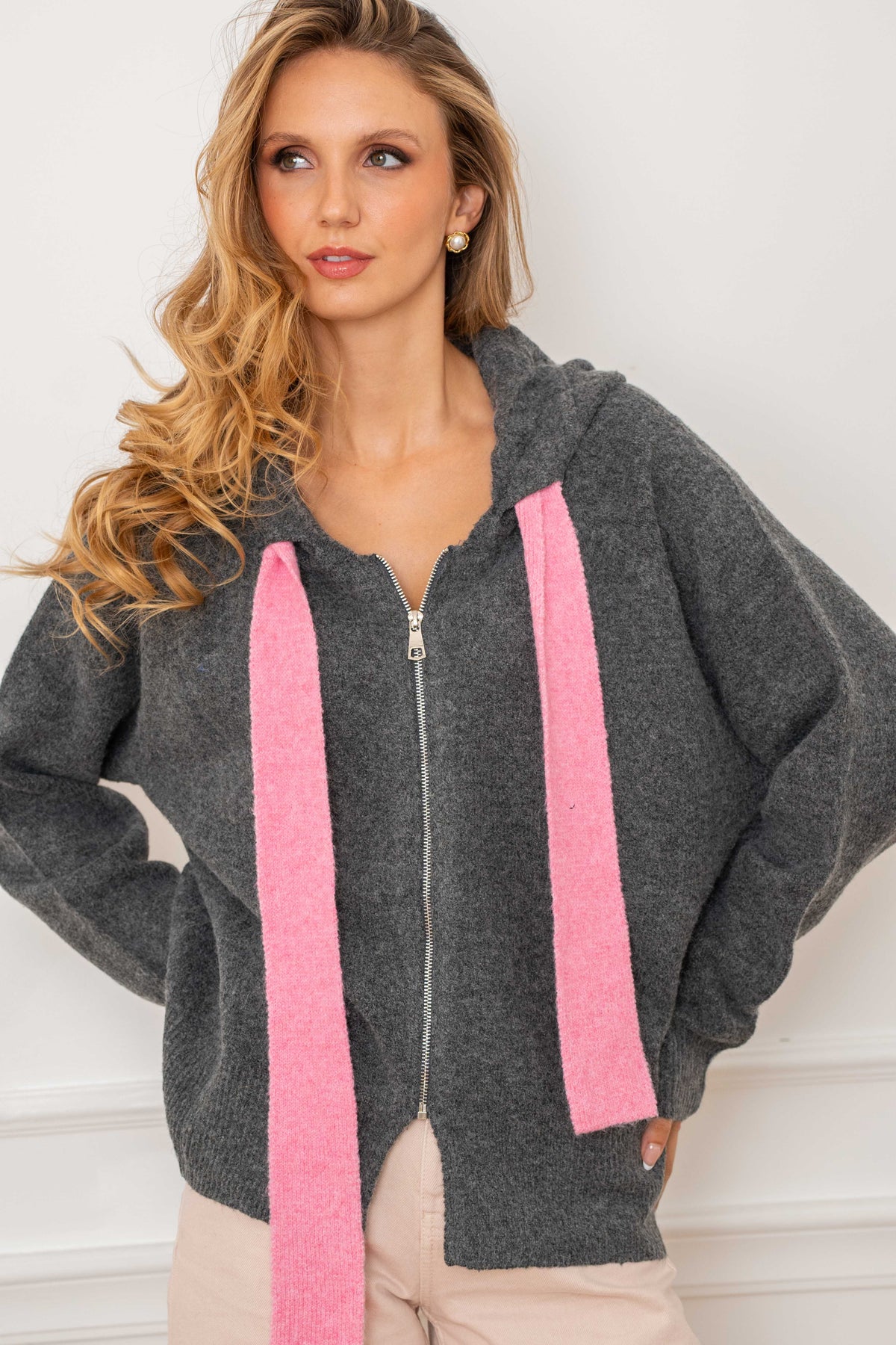 Pink Tie Knit