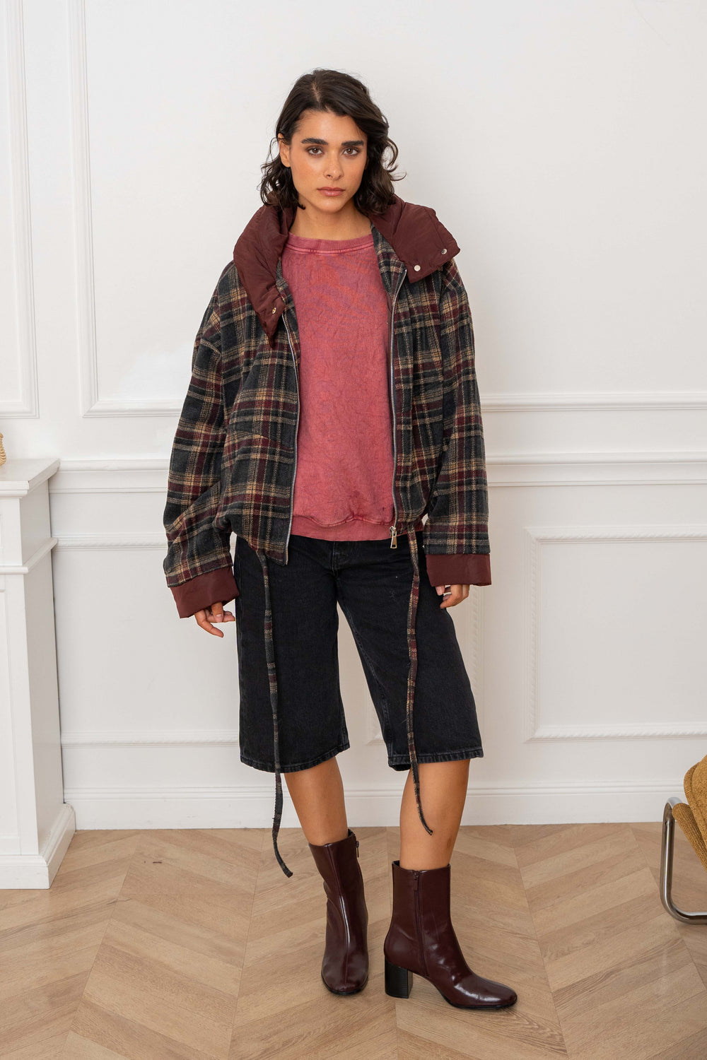 Burgundy Hooded Jacket