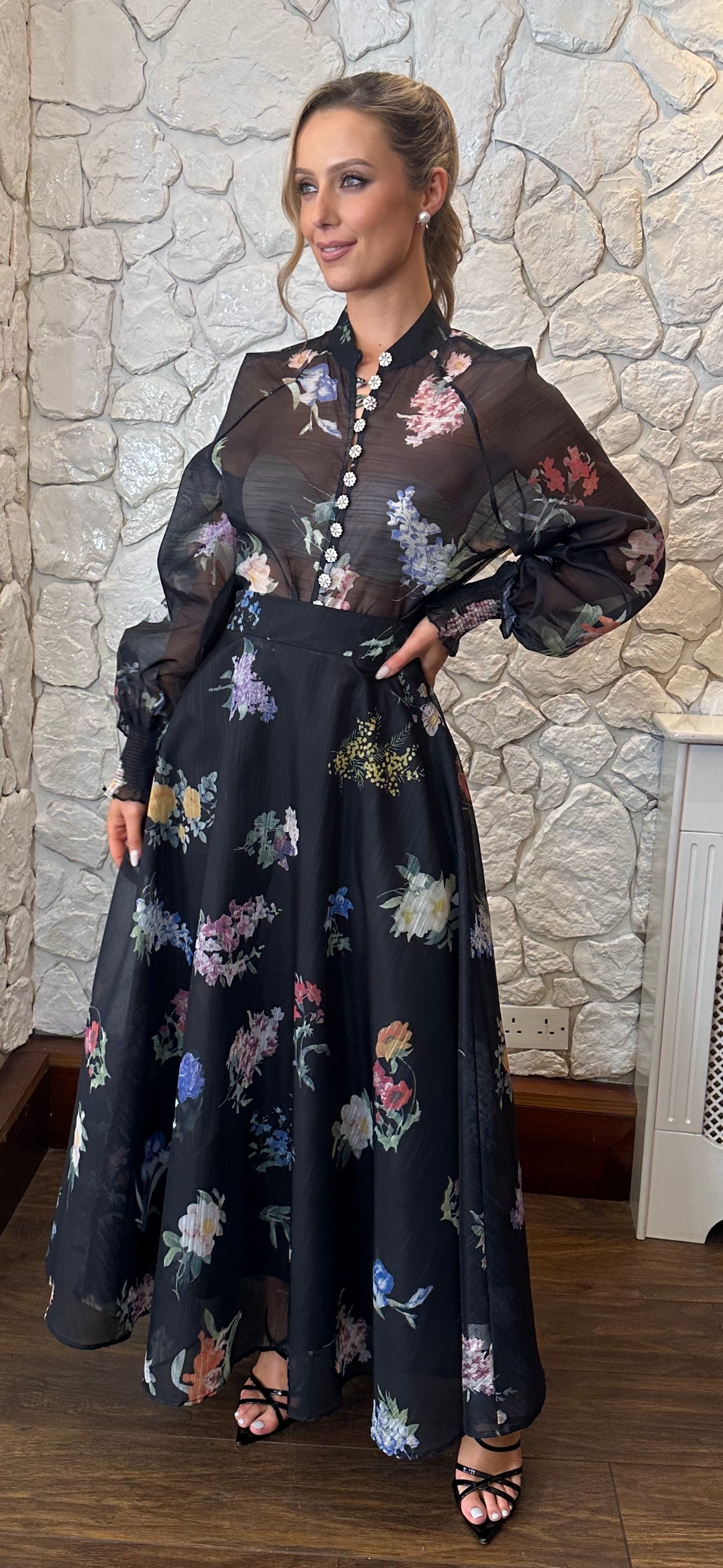 Black Floral Set