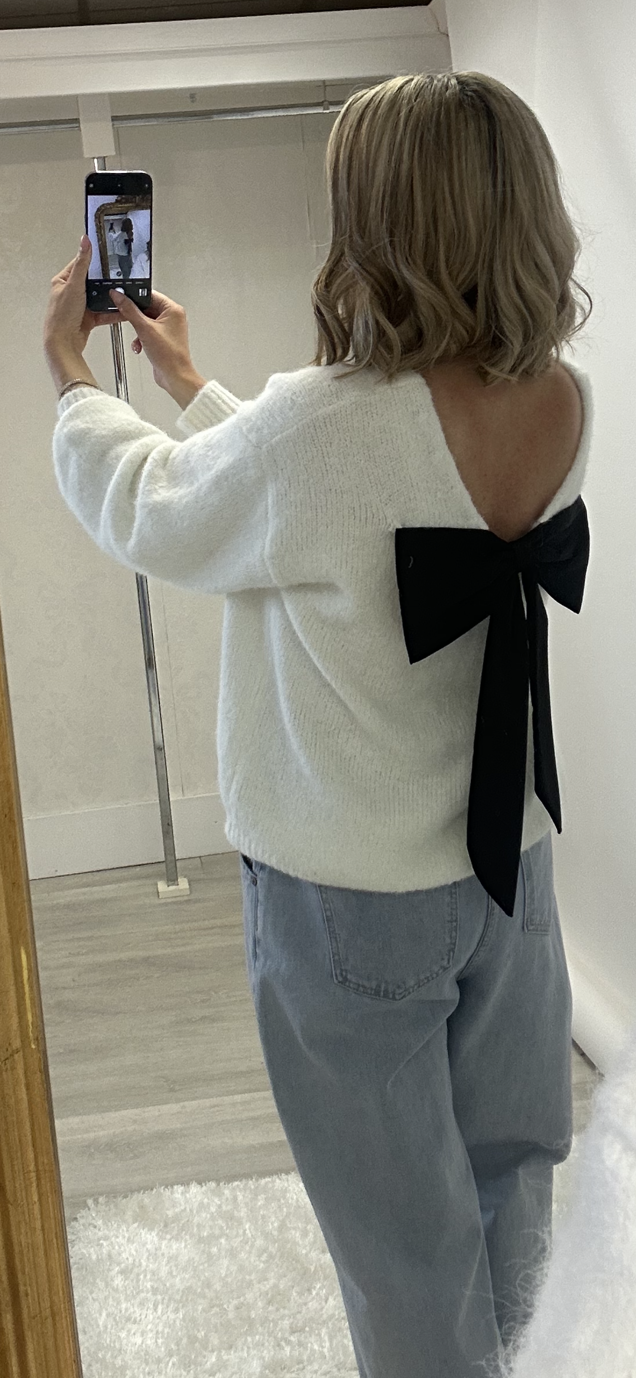 Ecru Bow Knit