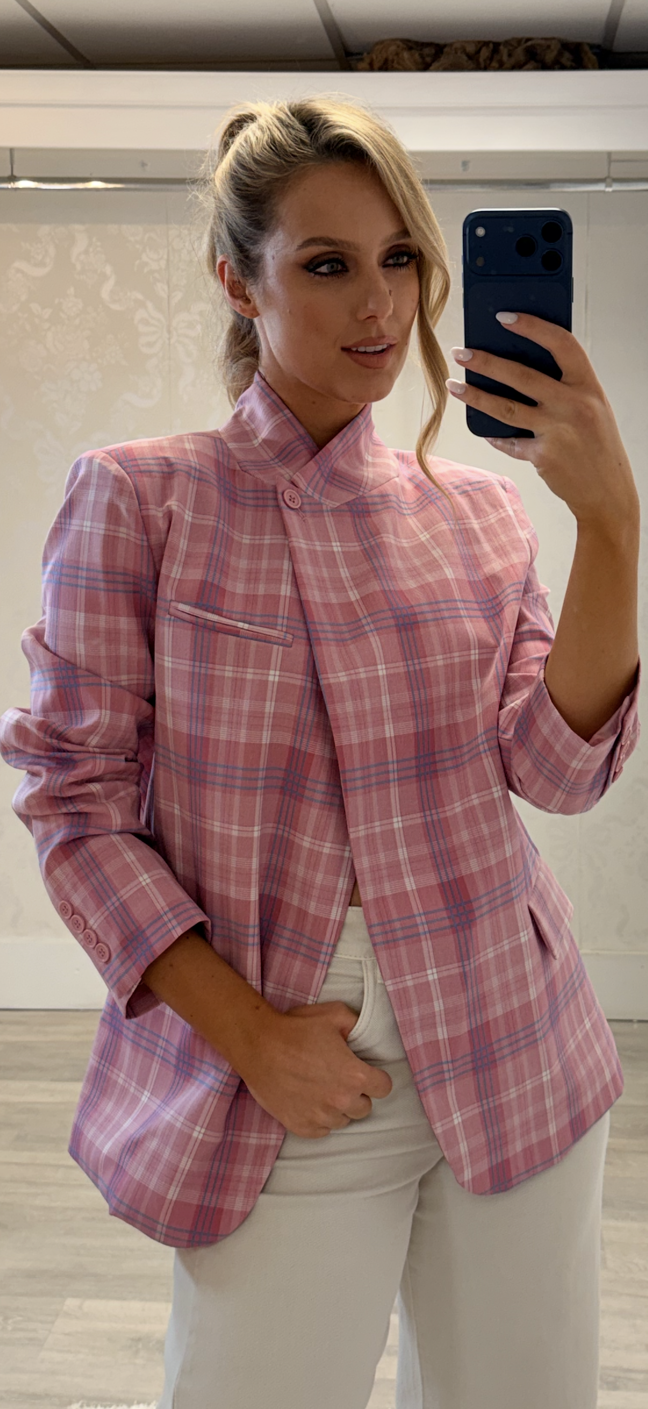 Pink Check Blazer
