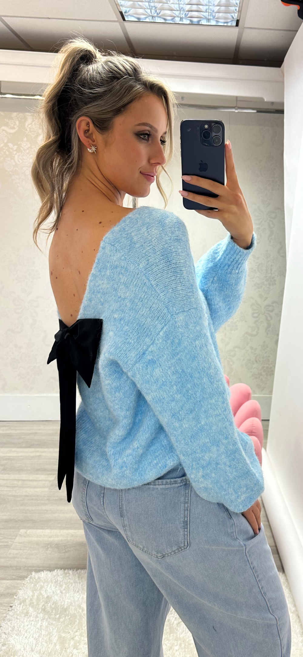 Blue Bow Knit