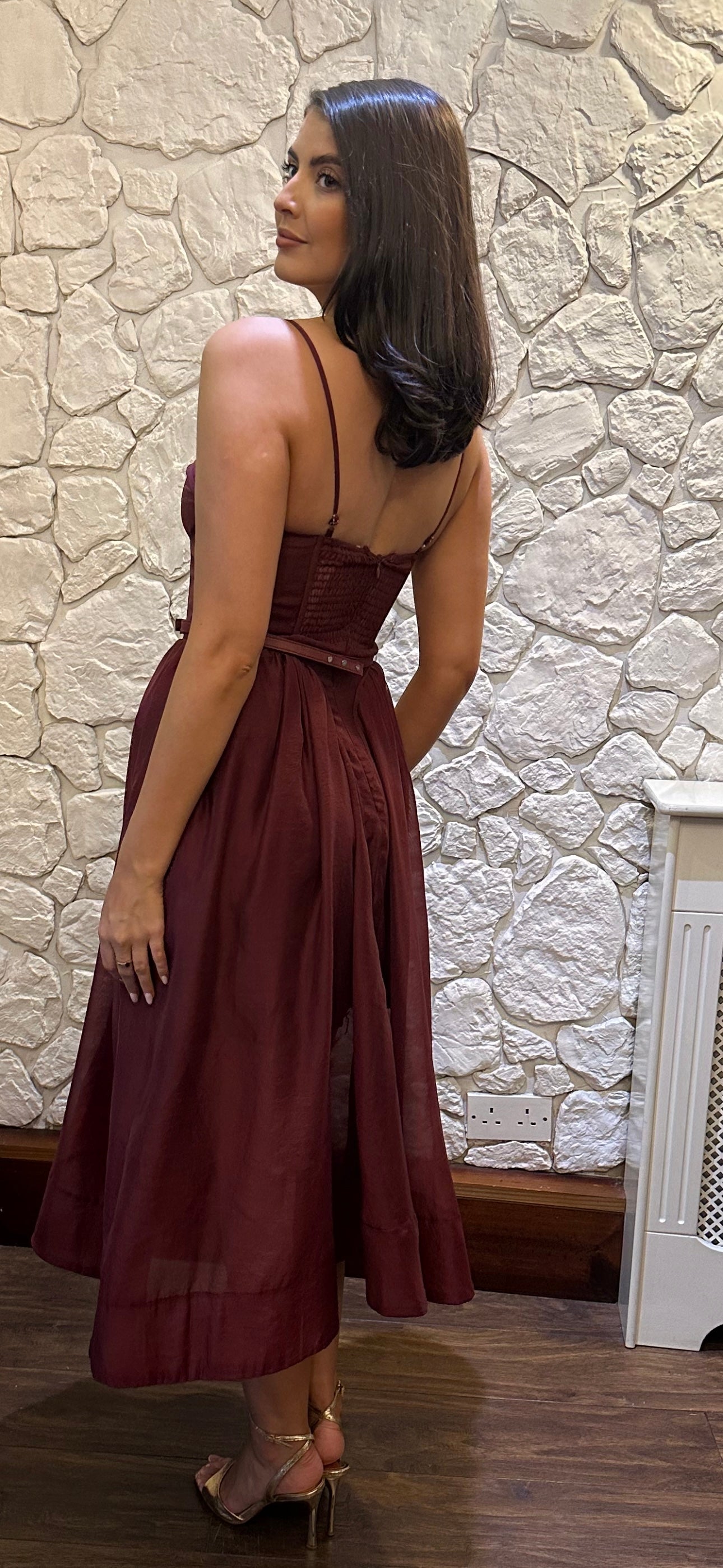 Burgundy Flare Dress