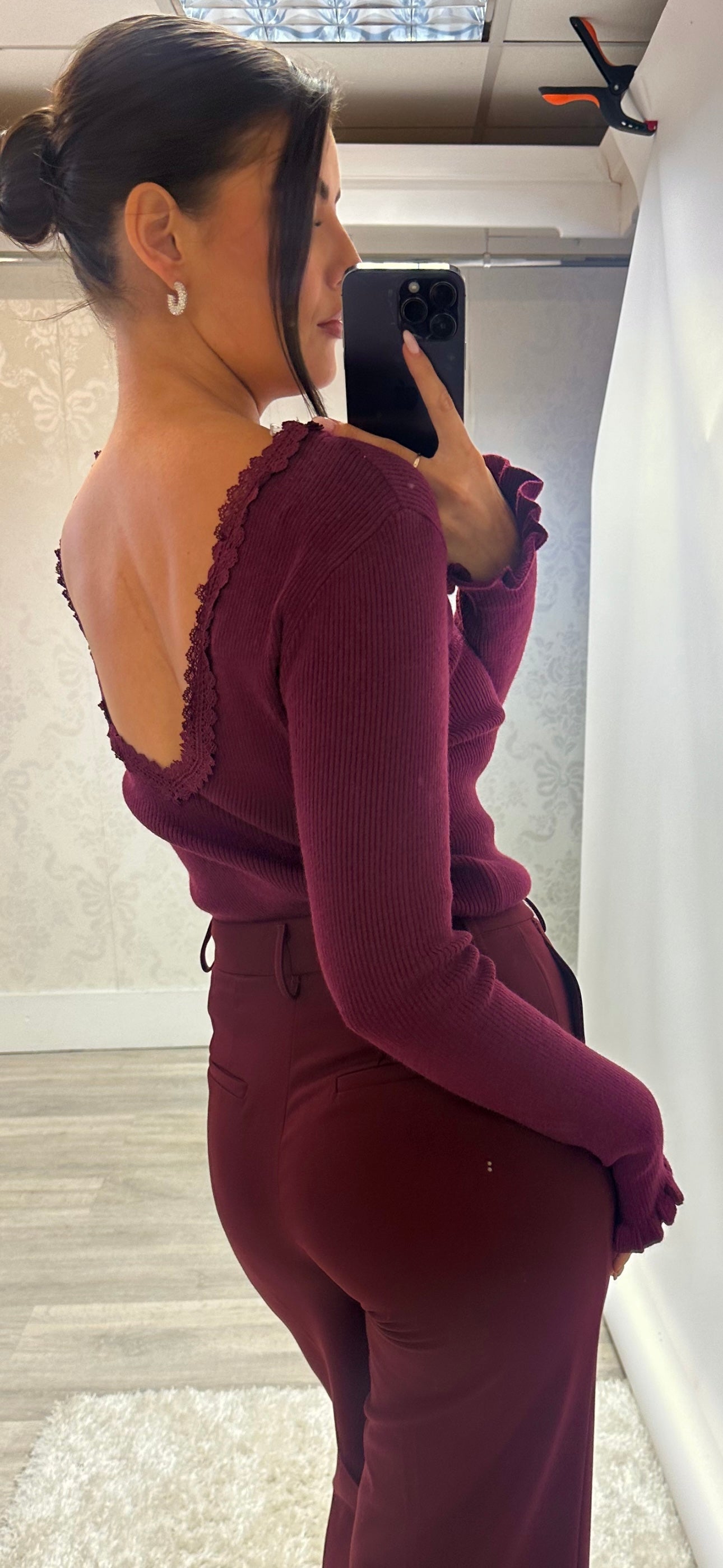 Burgundy Low Back