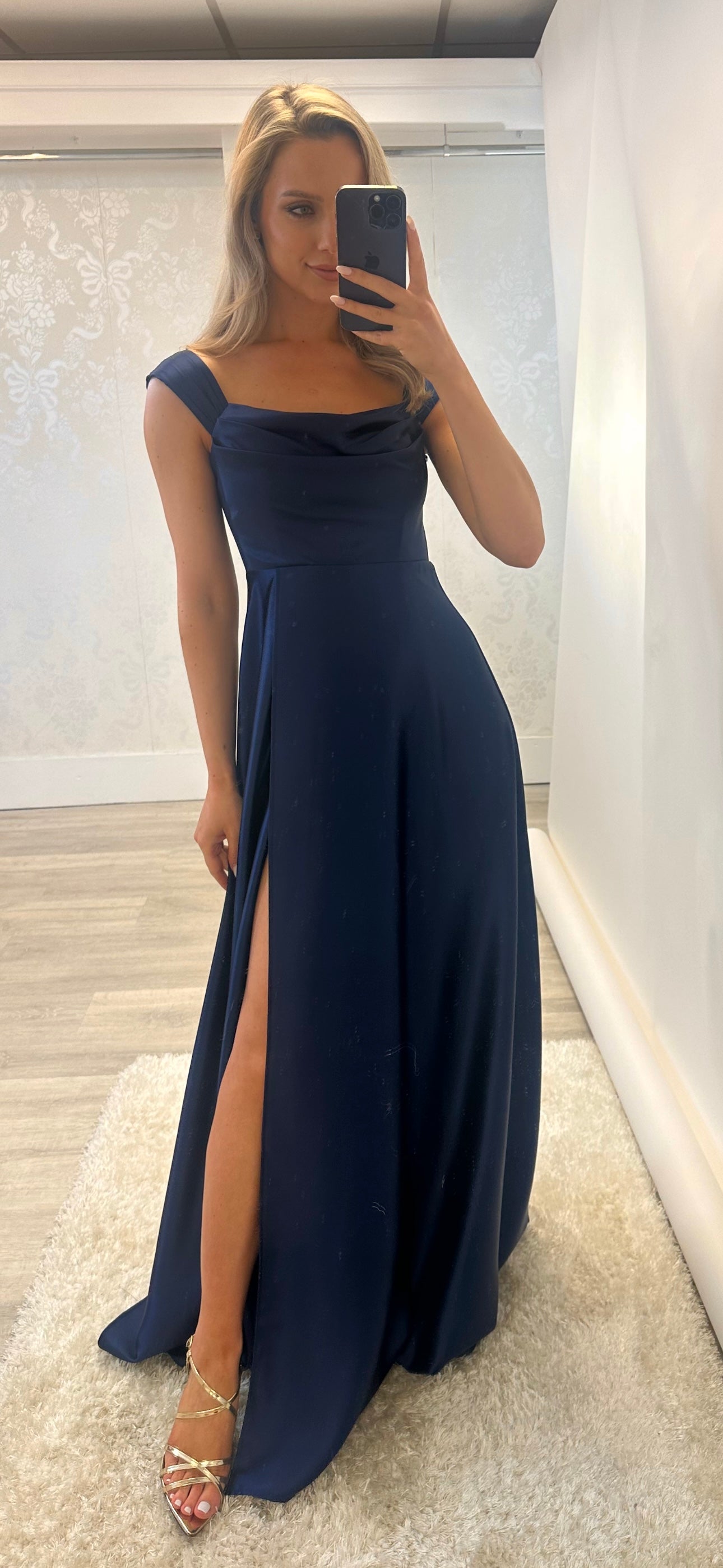 Navy Bardot Maxi