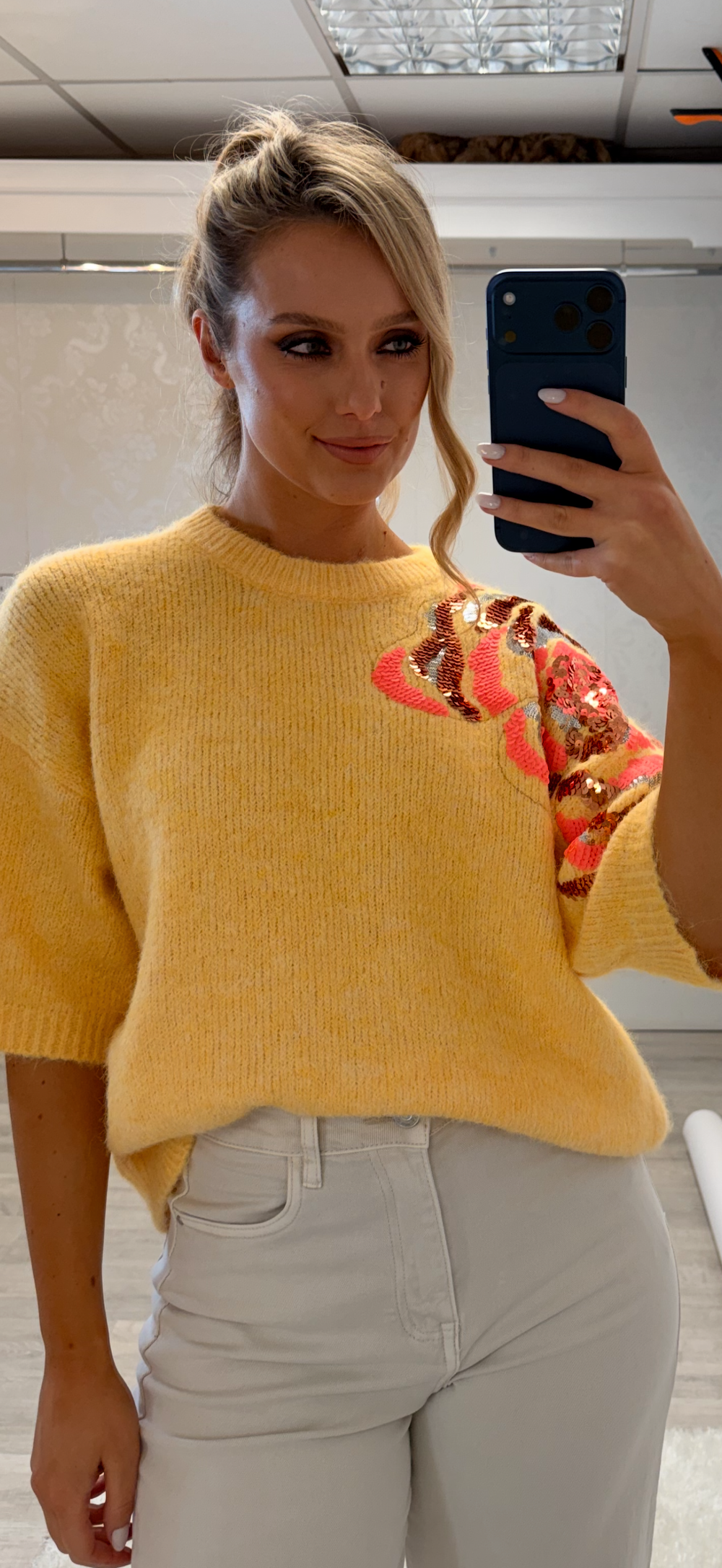 Lemon Sequin Knit
