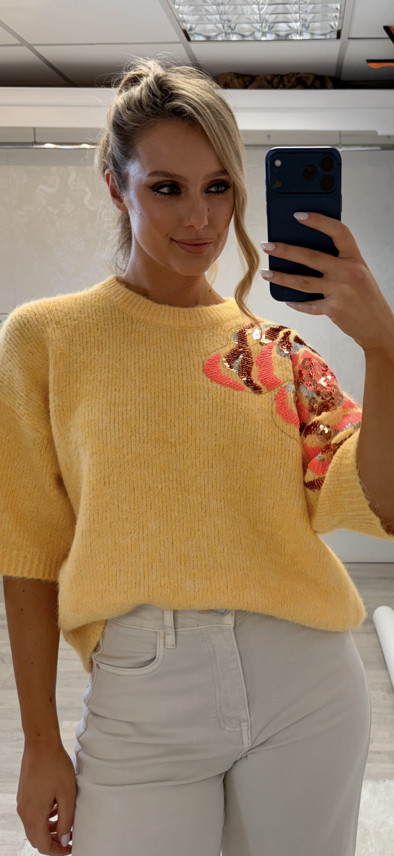 Lemon Sequin Knit