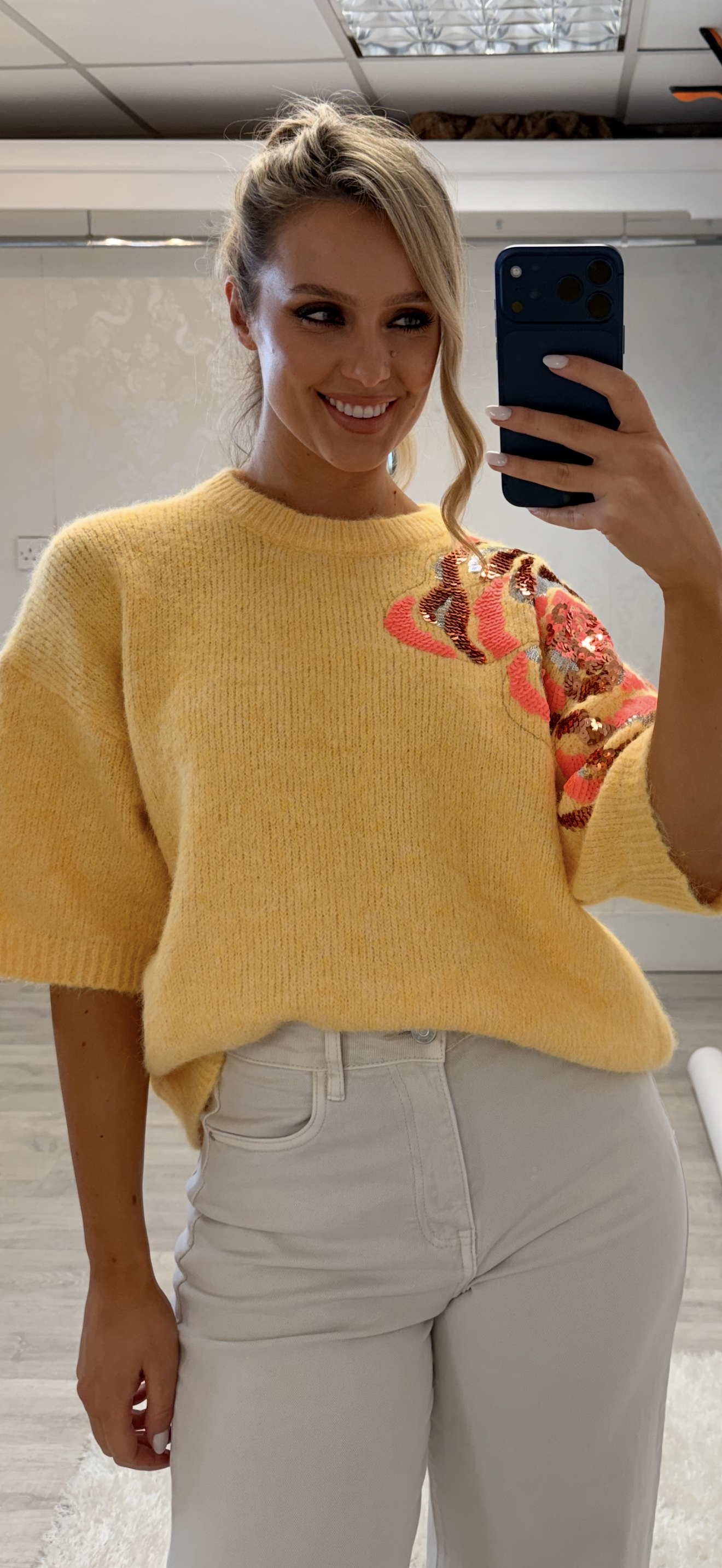 Lemon Sequin Knit