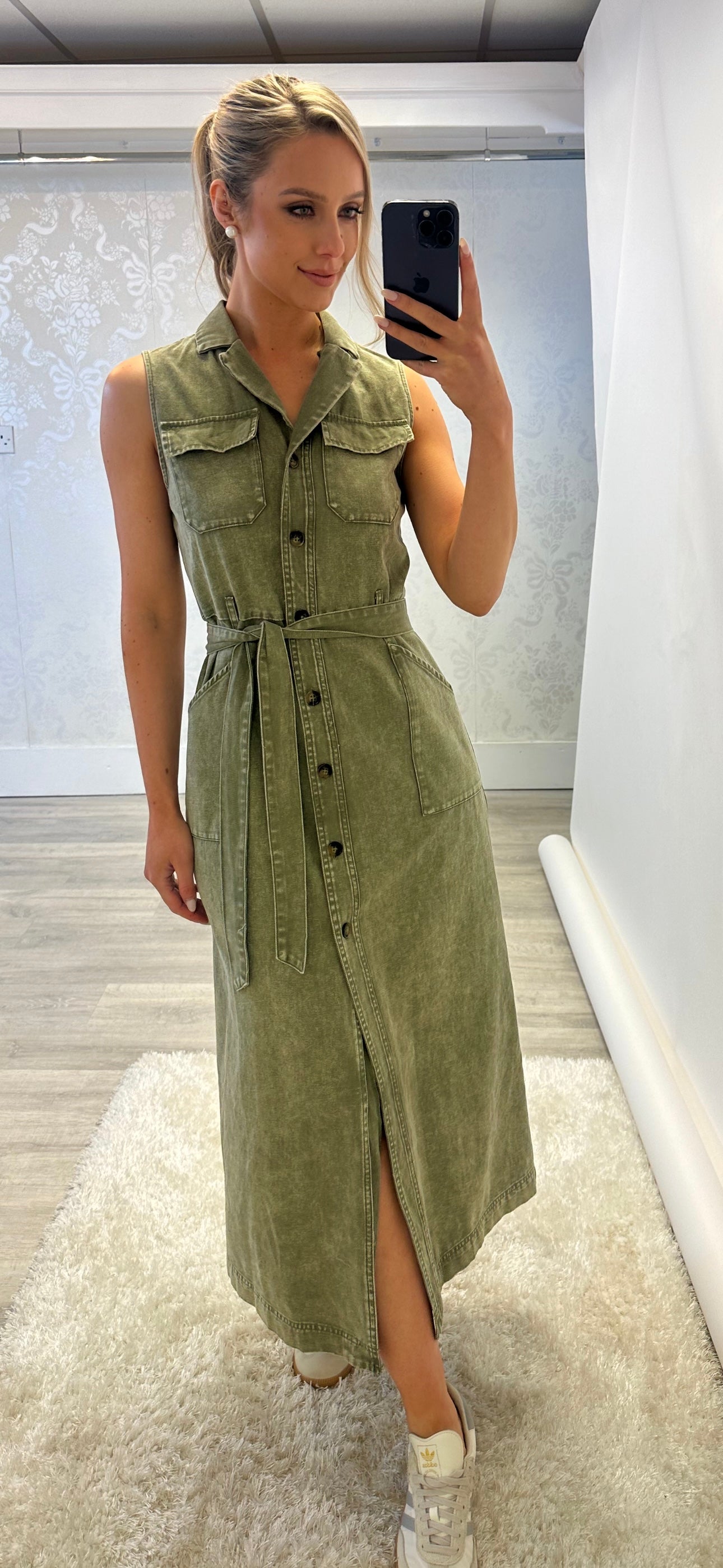 Khaki Midi Denim