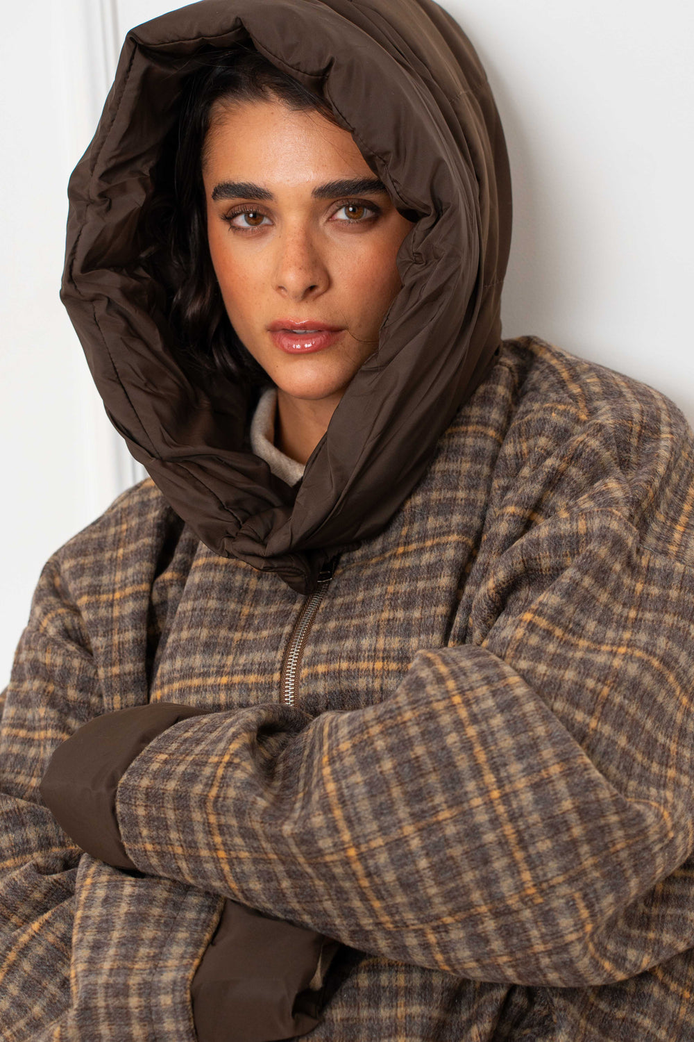 Check Hooded Jacket