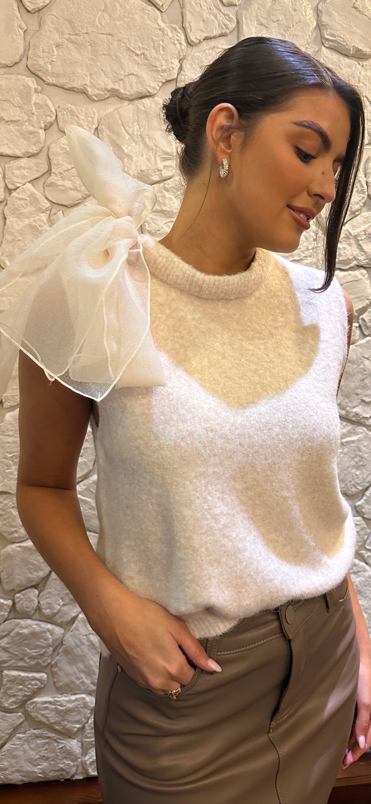 Ivory Bow Knit