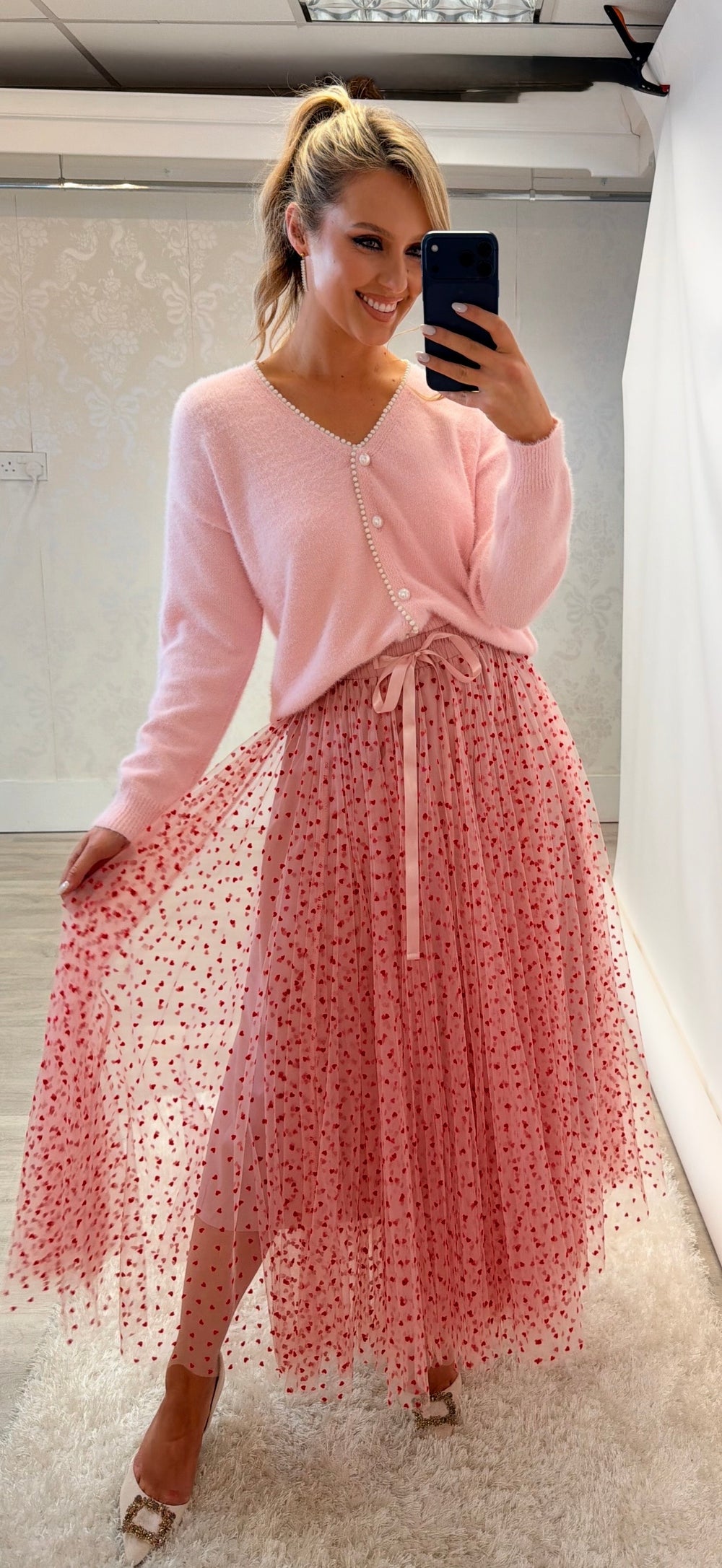 Pink Heart Tulle