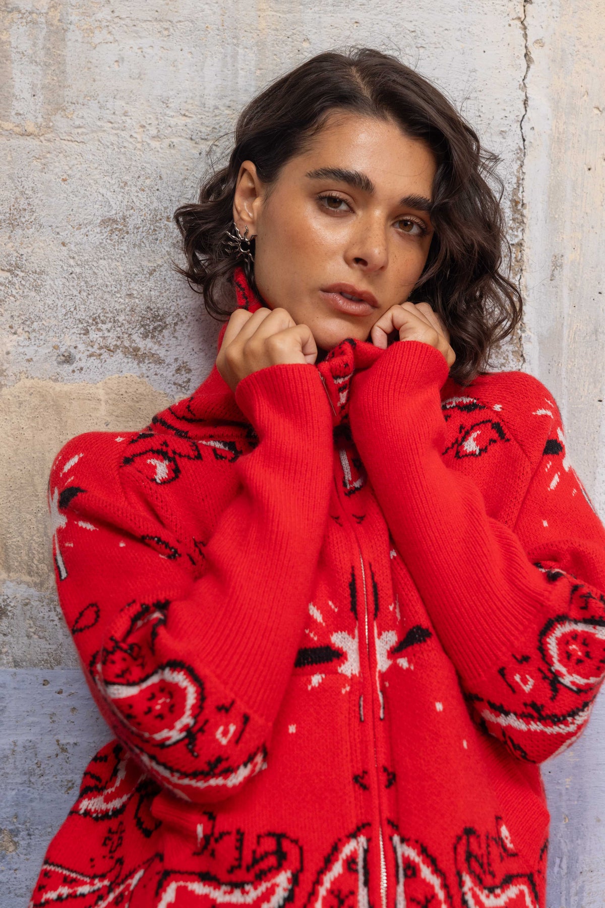 Red Paisley Knit