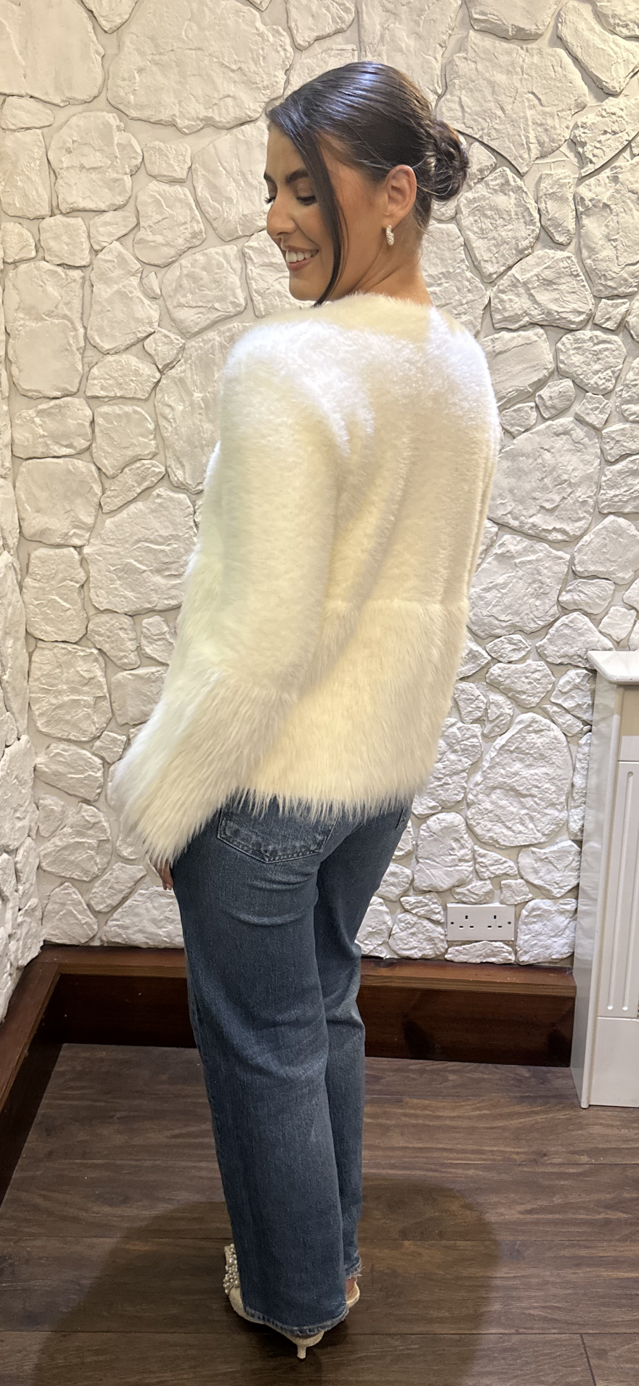Ecru Fluffy Knit