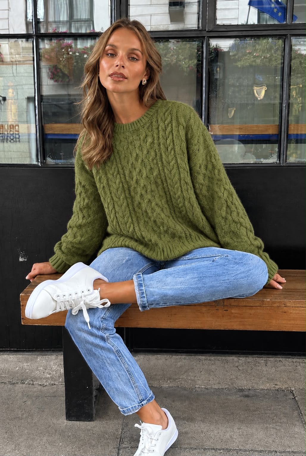Khaki Cable Jumper