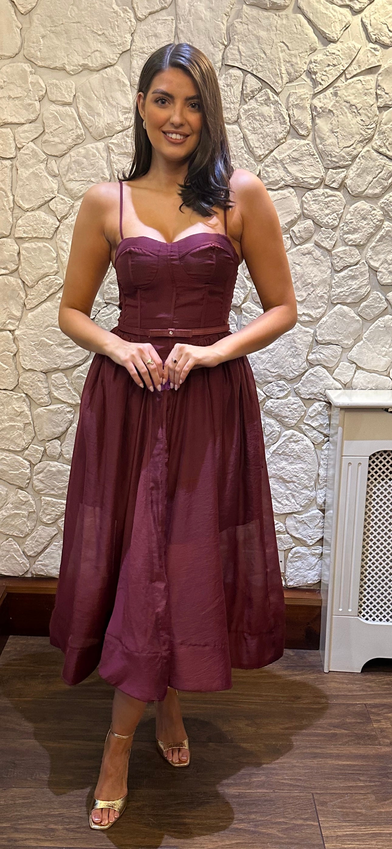 Burgundy Flare Dress