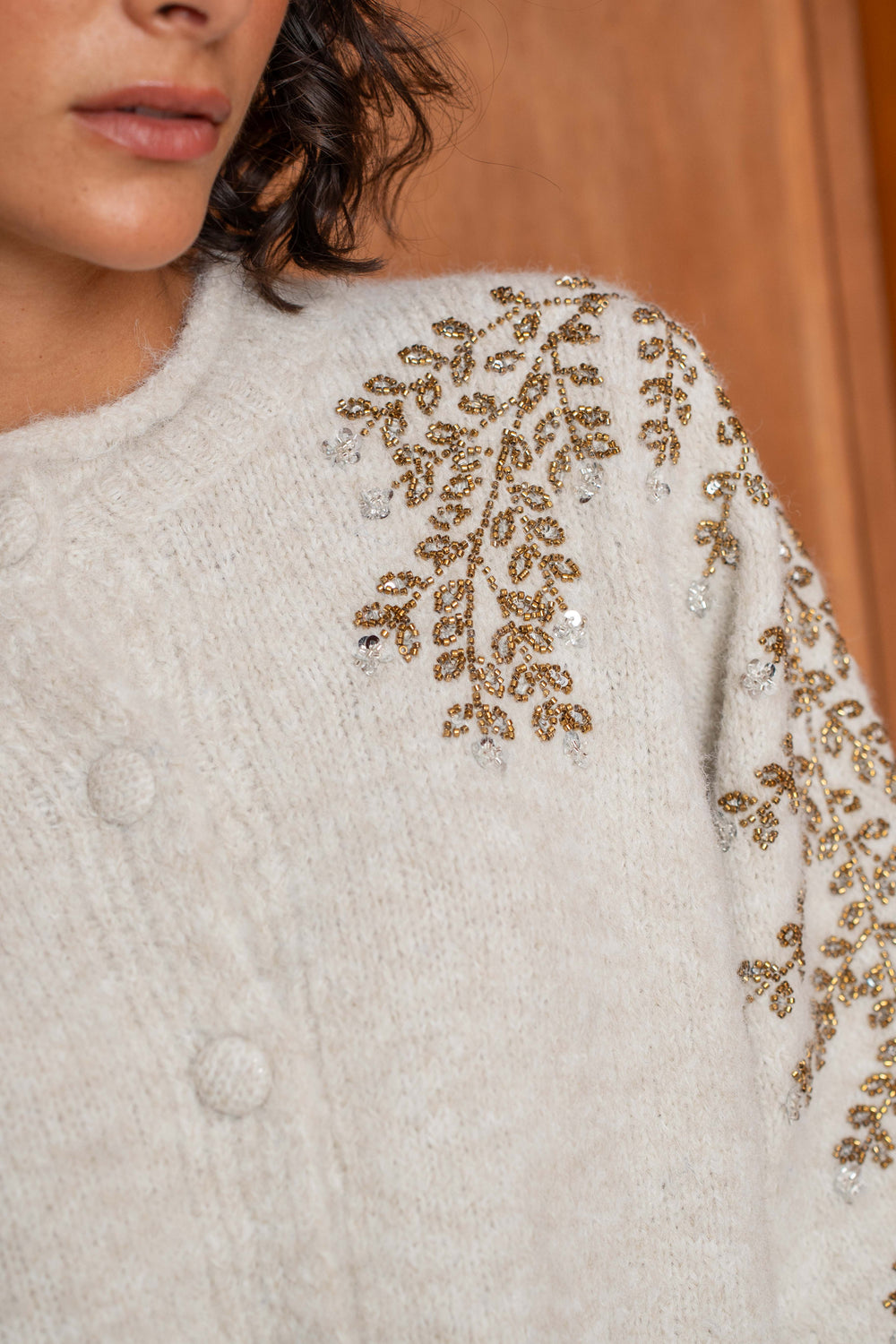 Gold Embroidered Knit