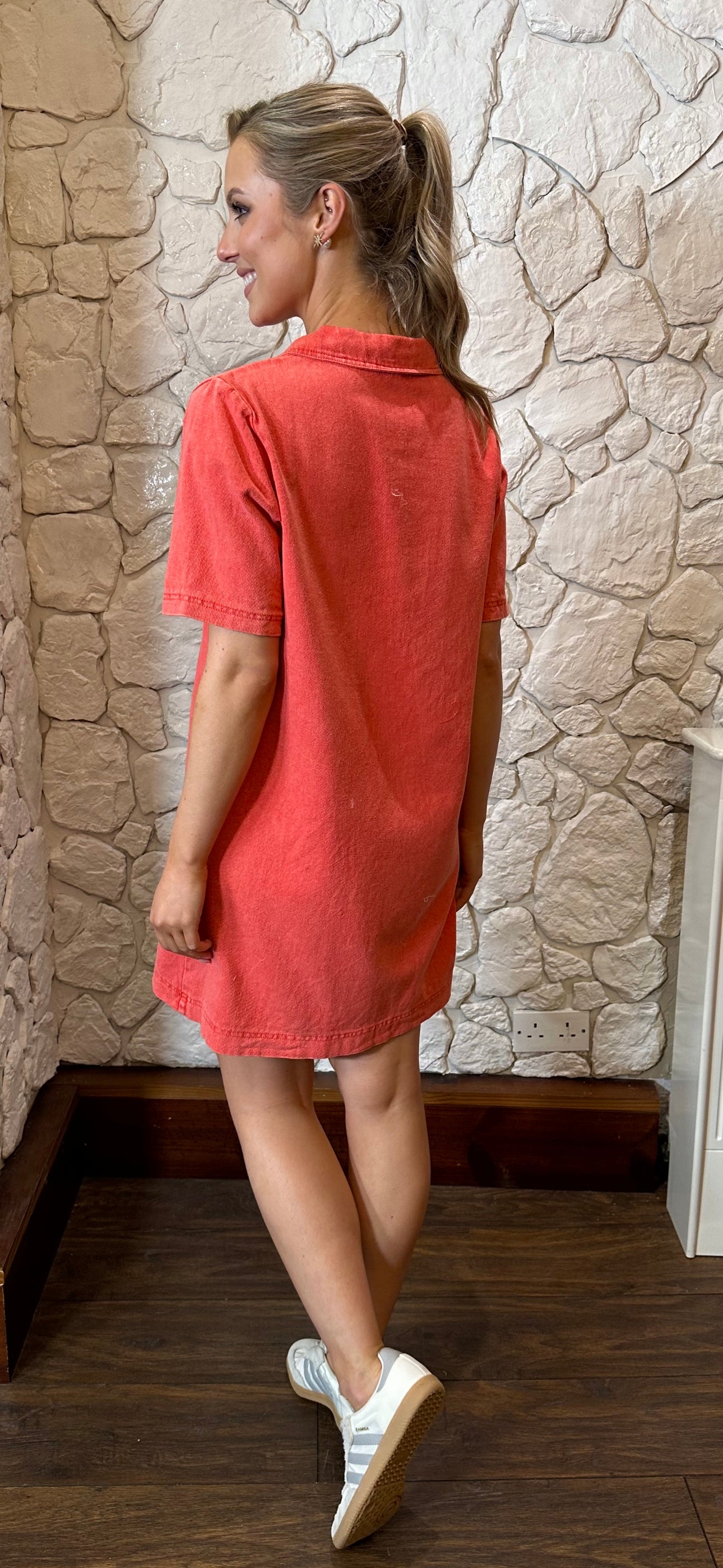 Orange Denim Dress