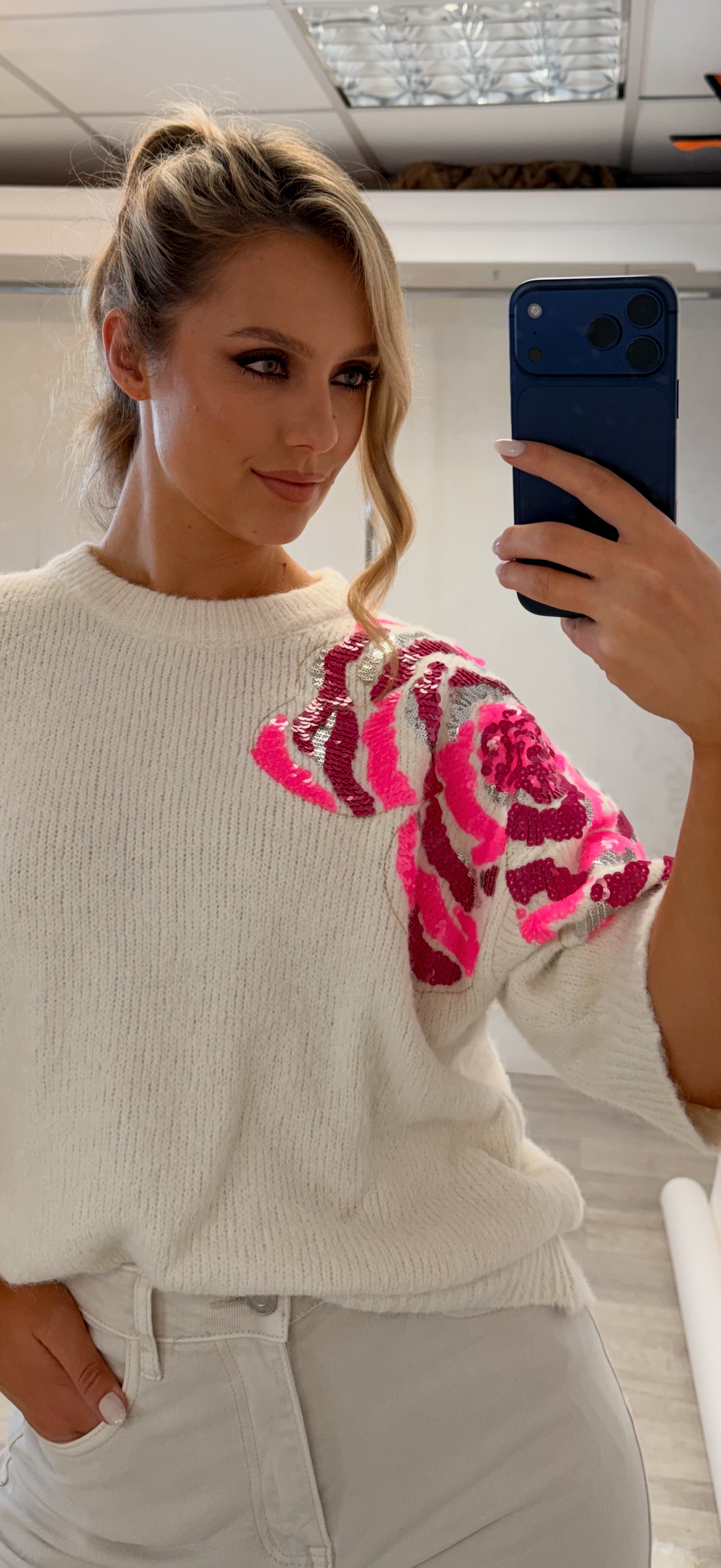 White Sequin Knit