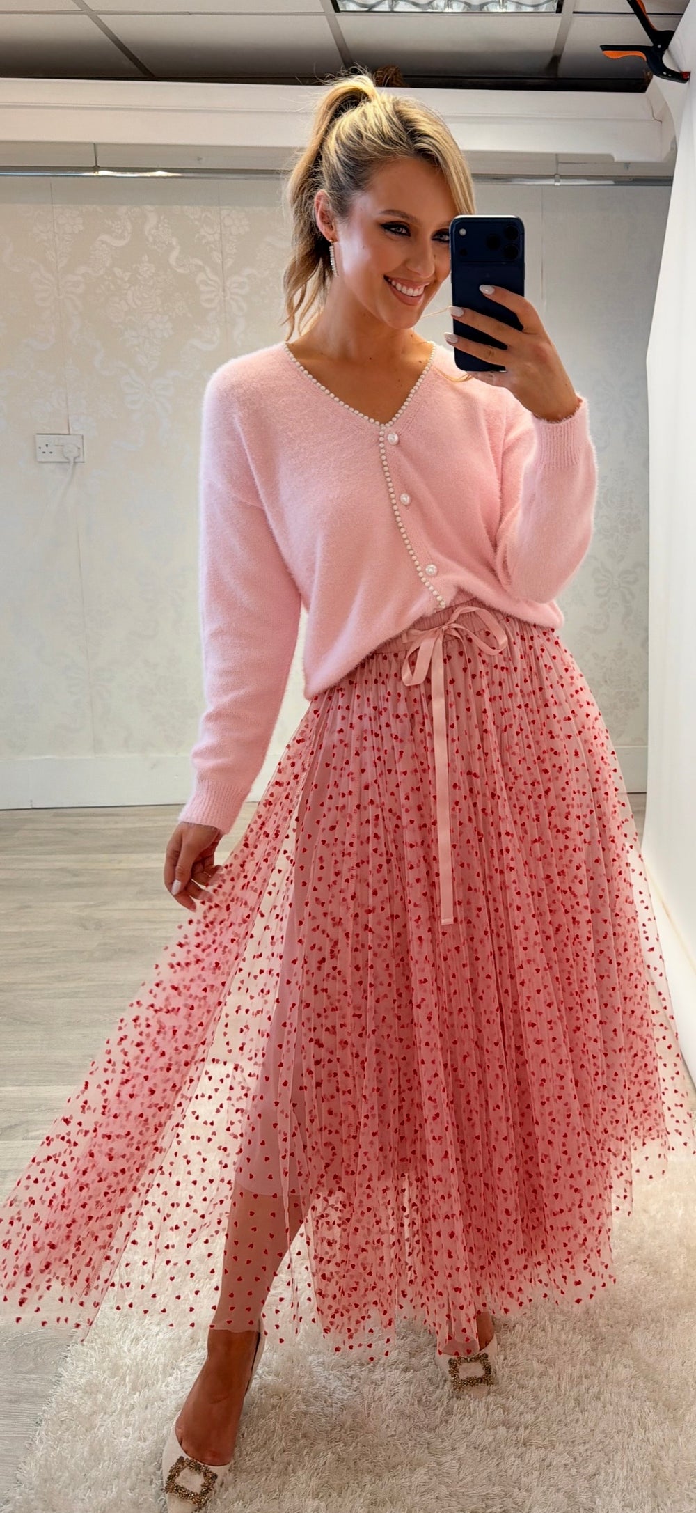 Pink Heart Tulle
