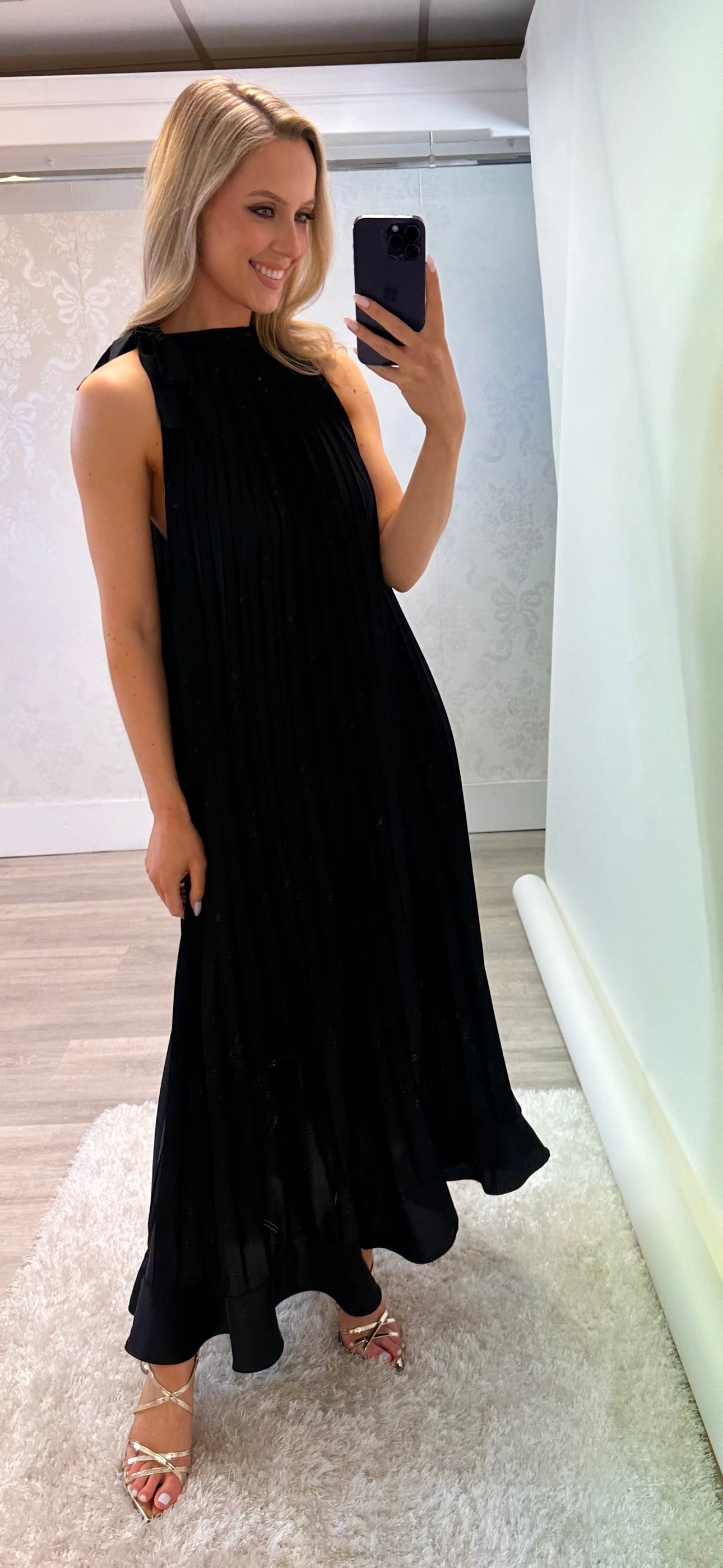 Black Pleat Dress