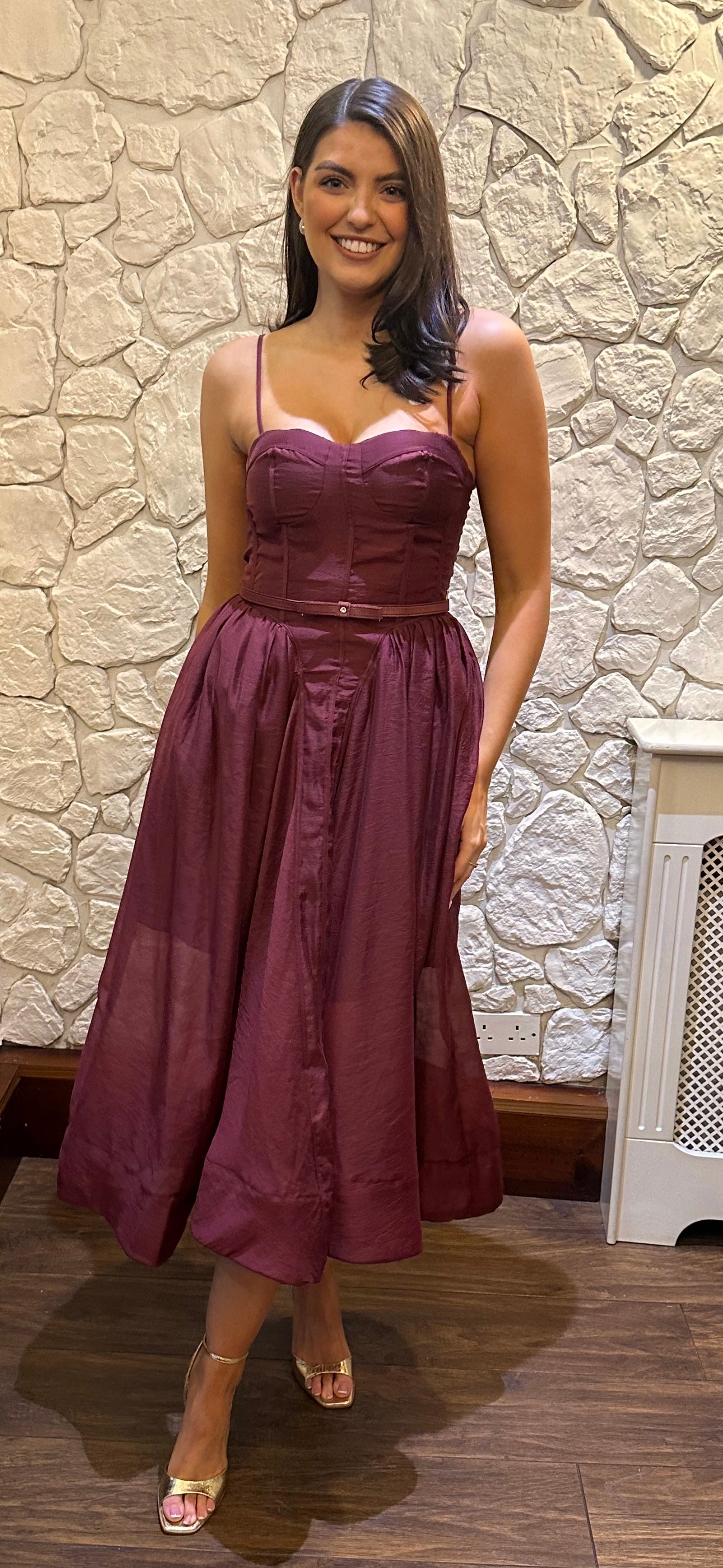 Burgundy Flare Dress