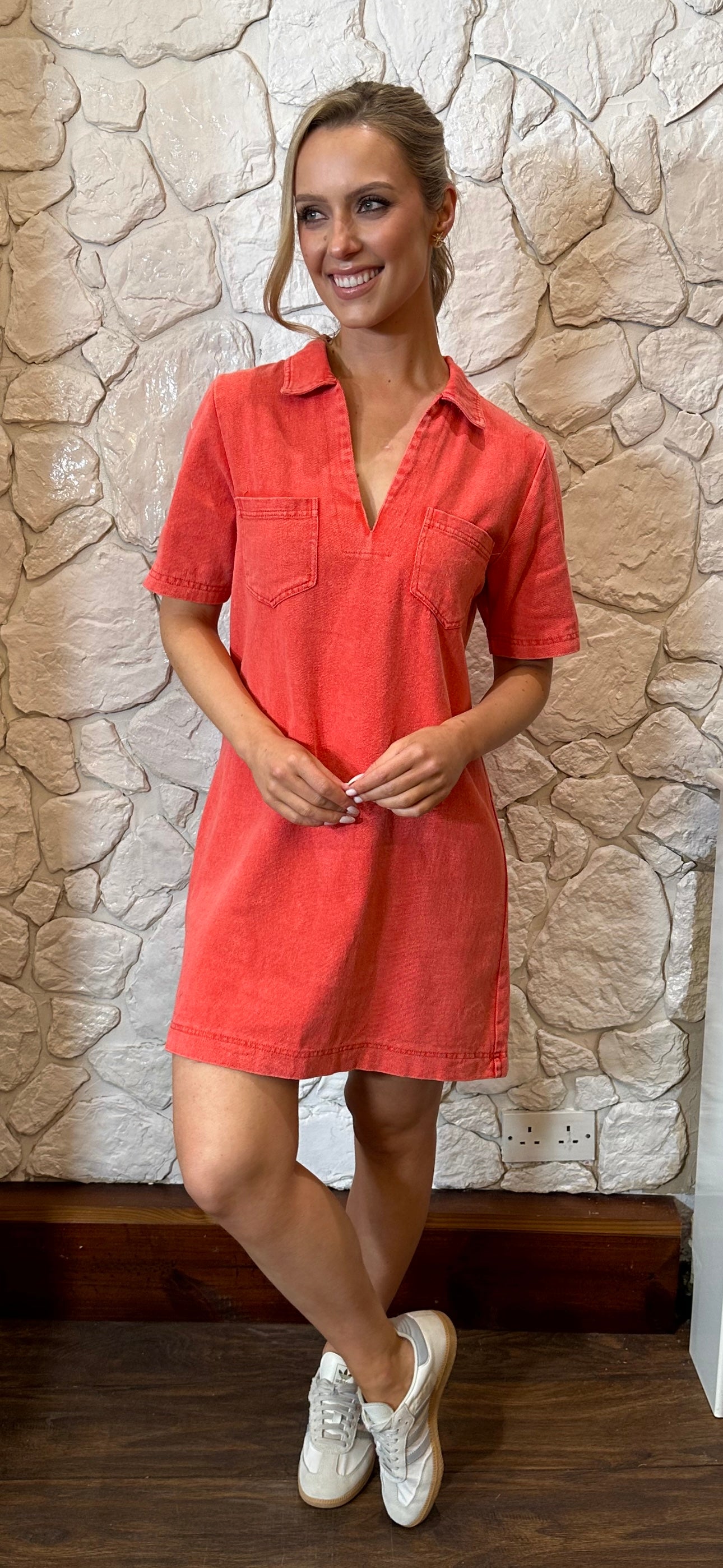 Orange Denim Dress
