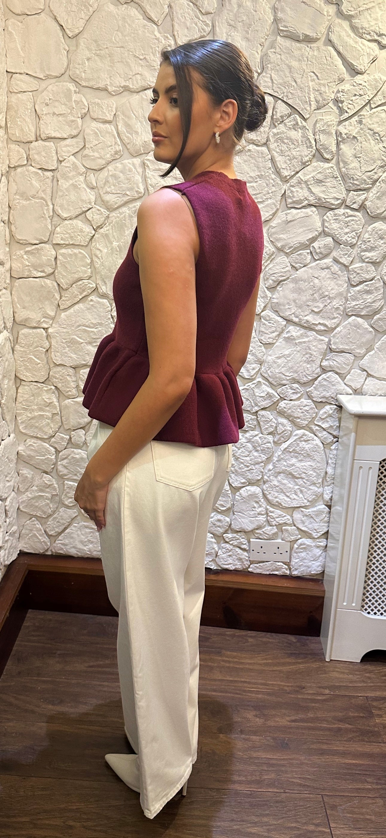 Burgundy Peplum
