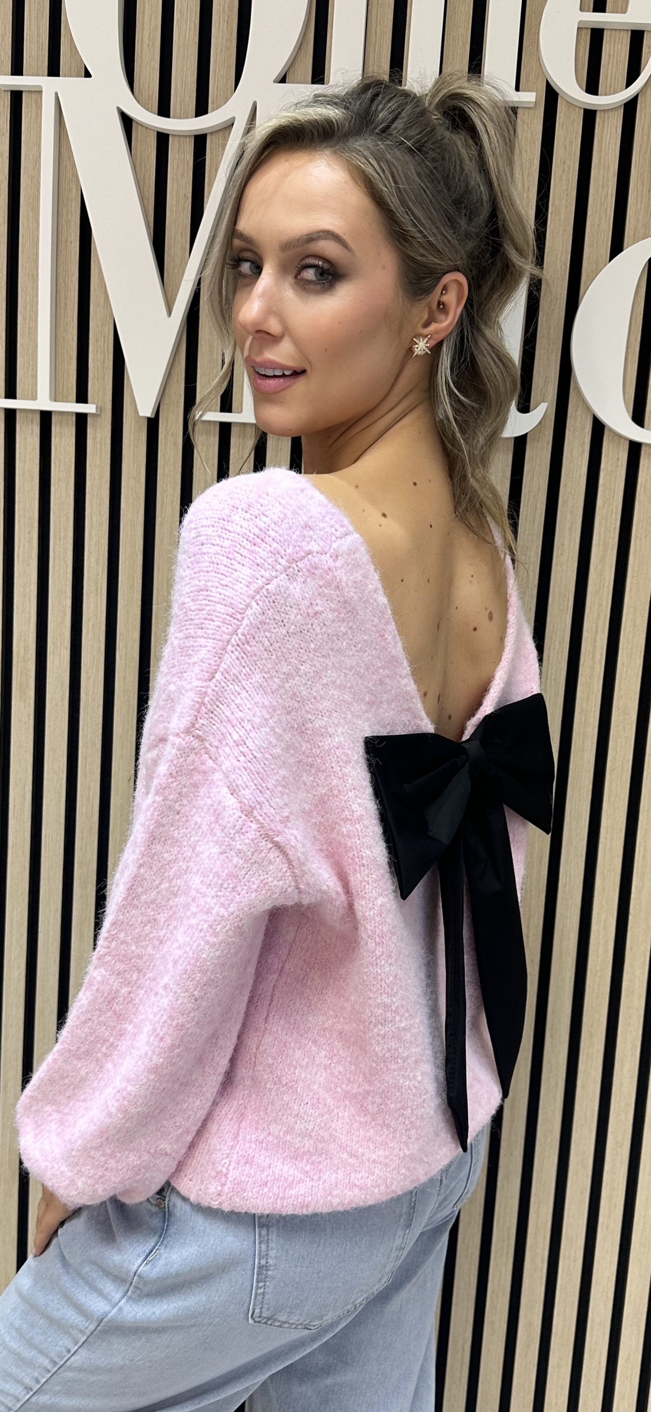 Pink Bow Knit