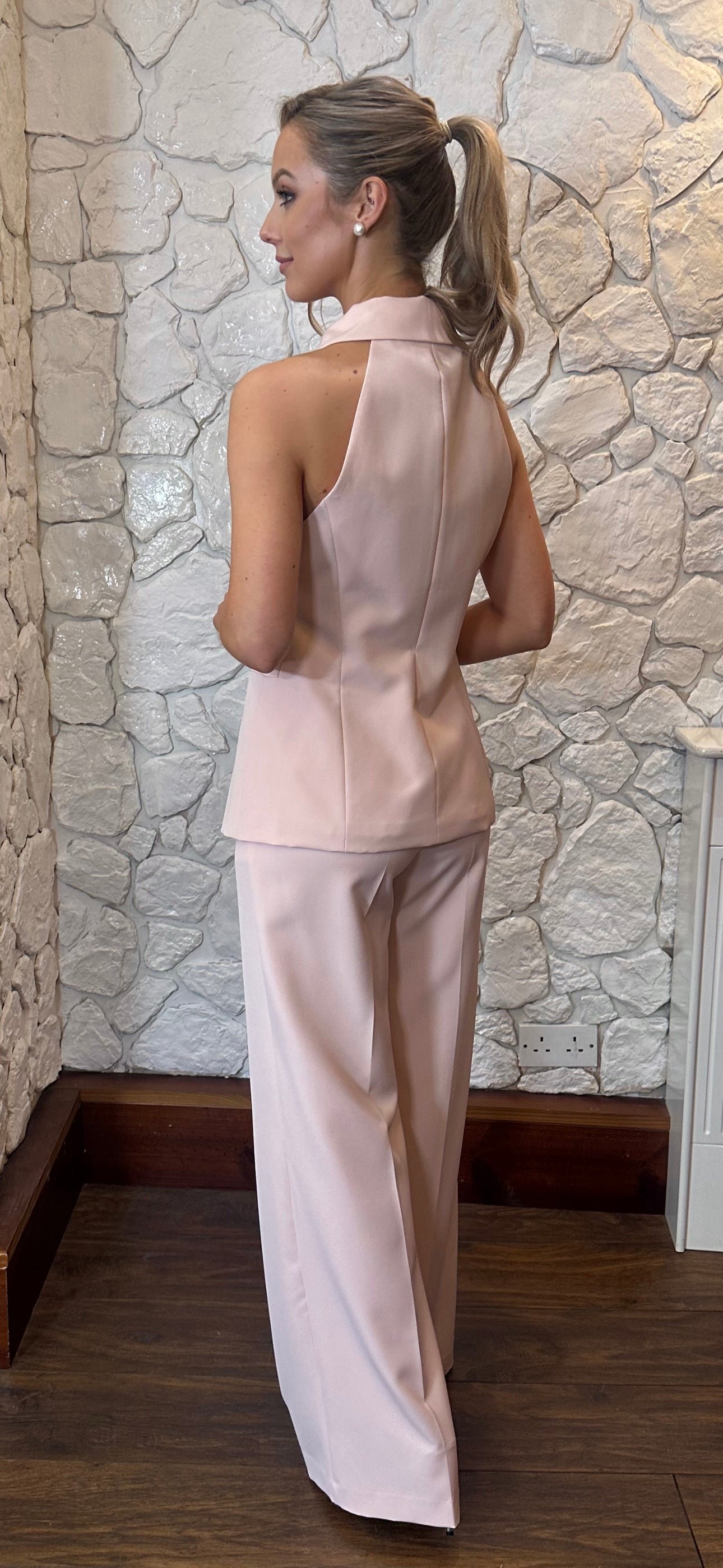 Pink Halter Suit