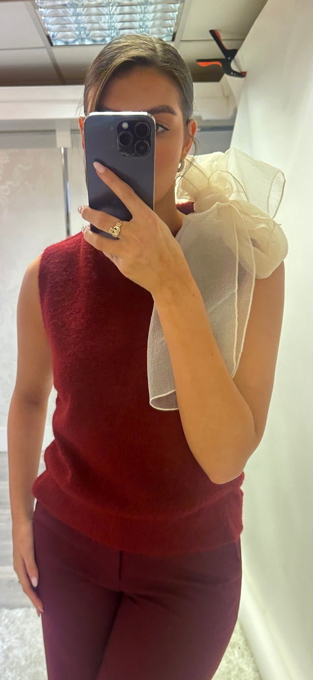 Burgundy Bow Knit