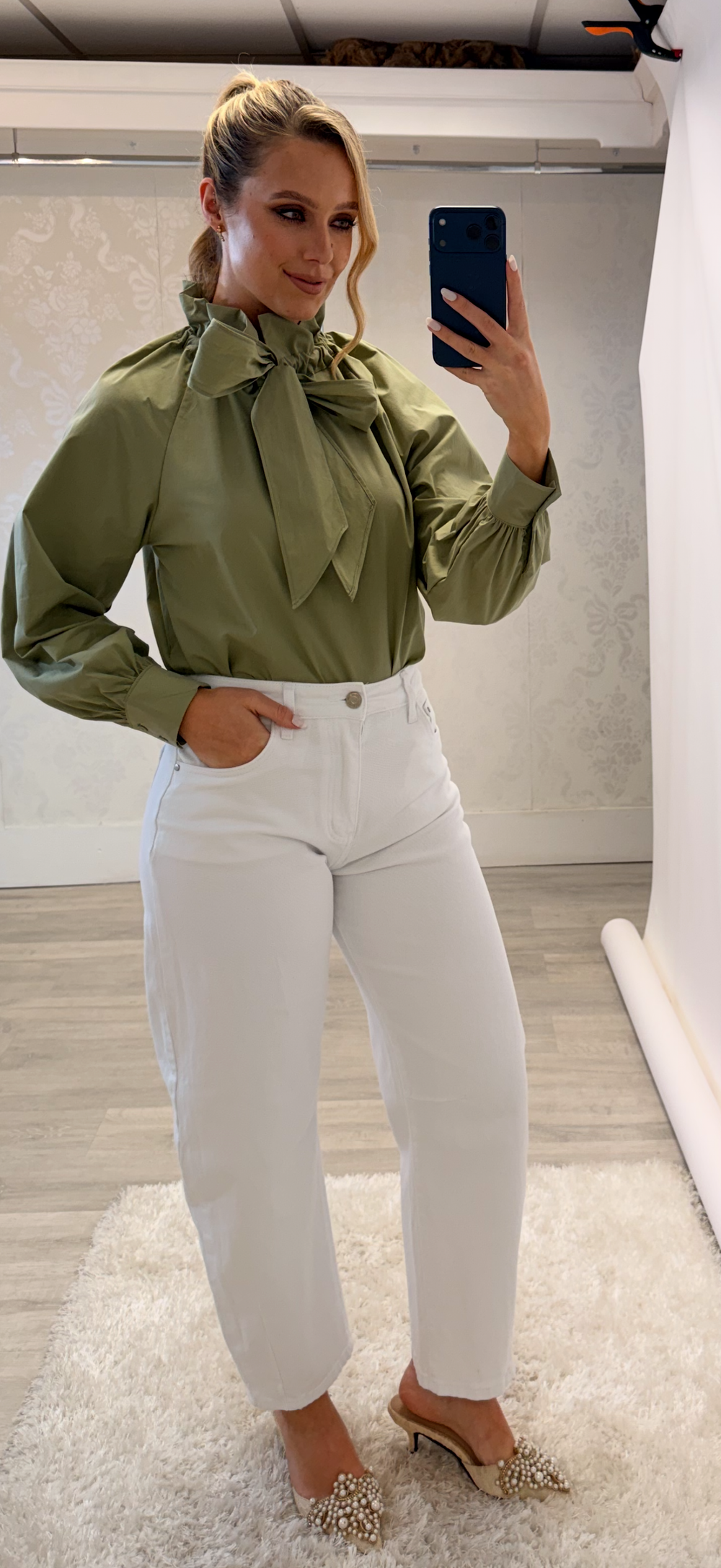 Khaki Bow Shirt