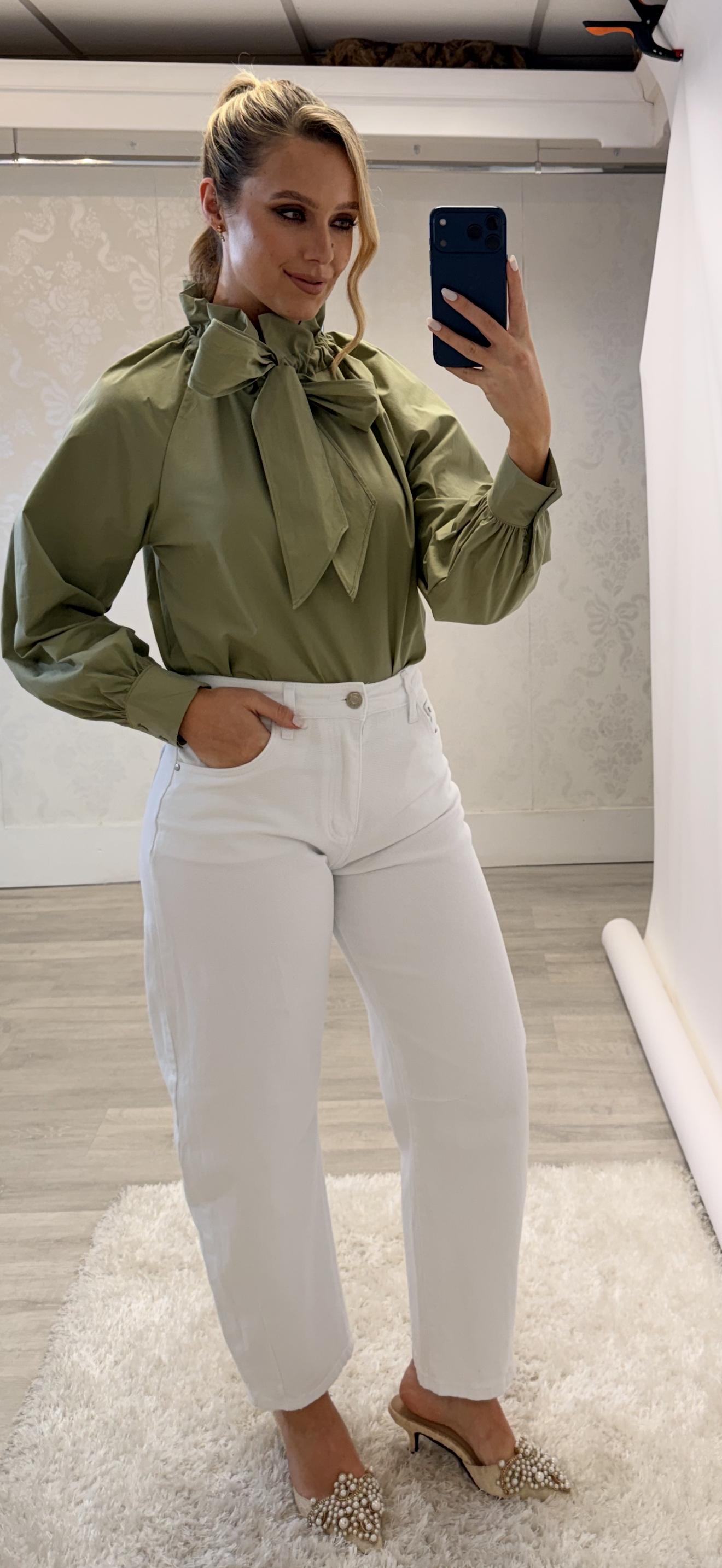 Khaki Bow Shirt