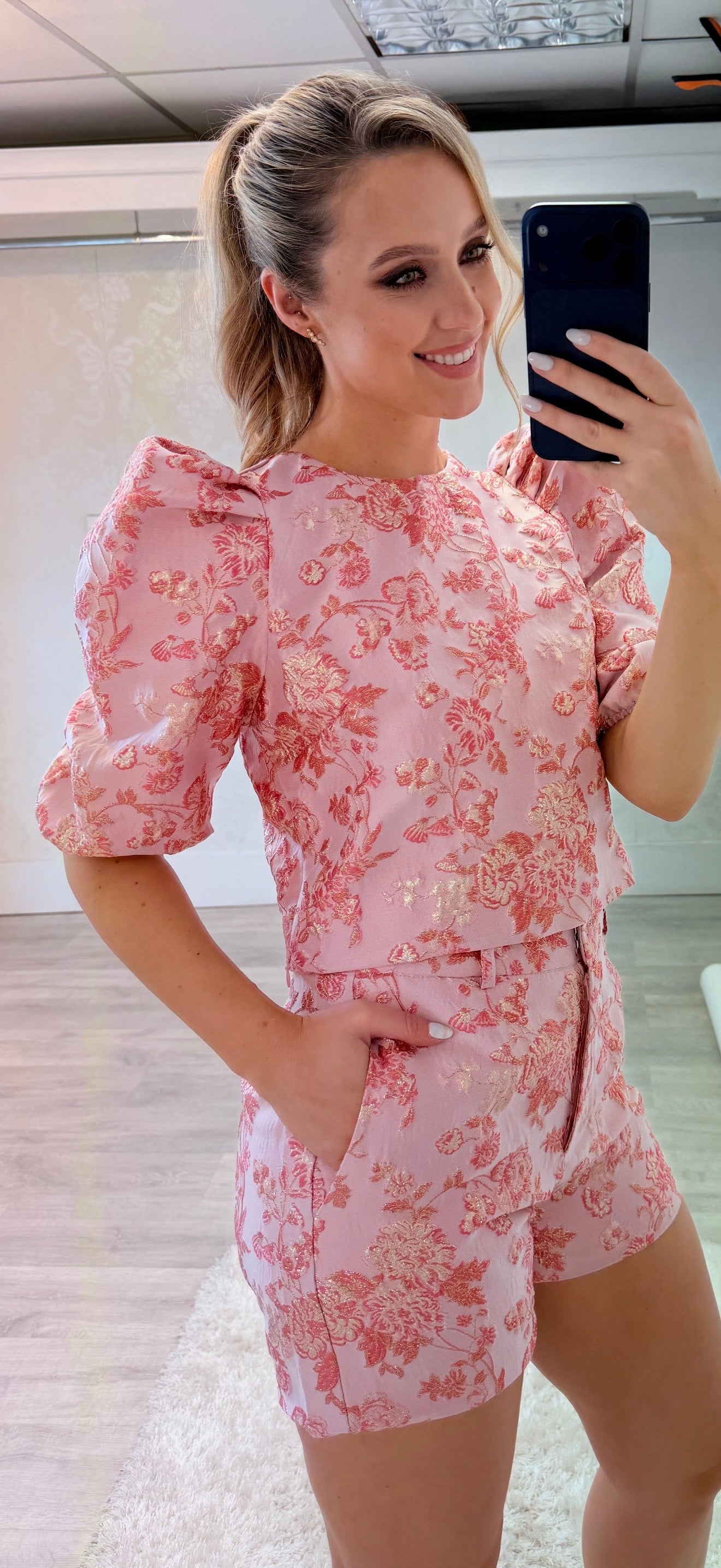 Pink Jacquard Set