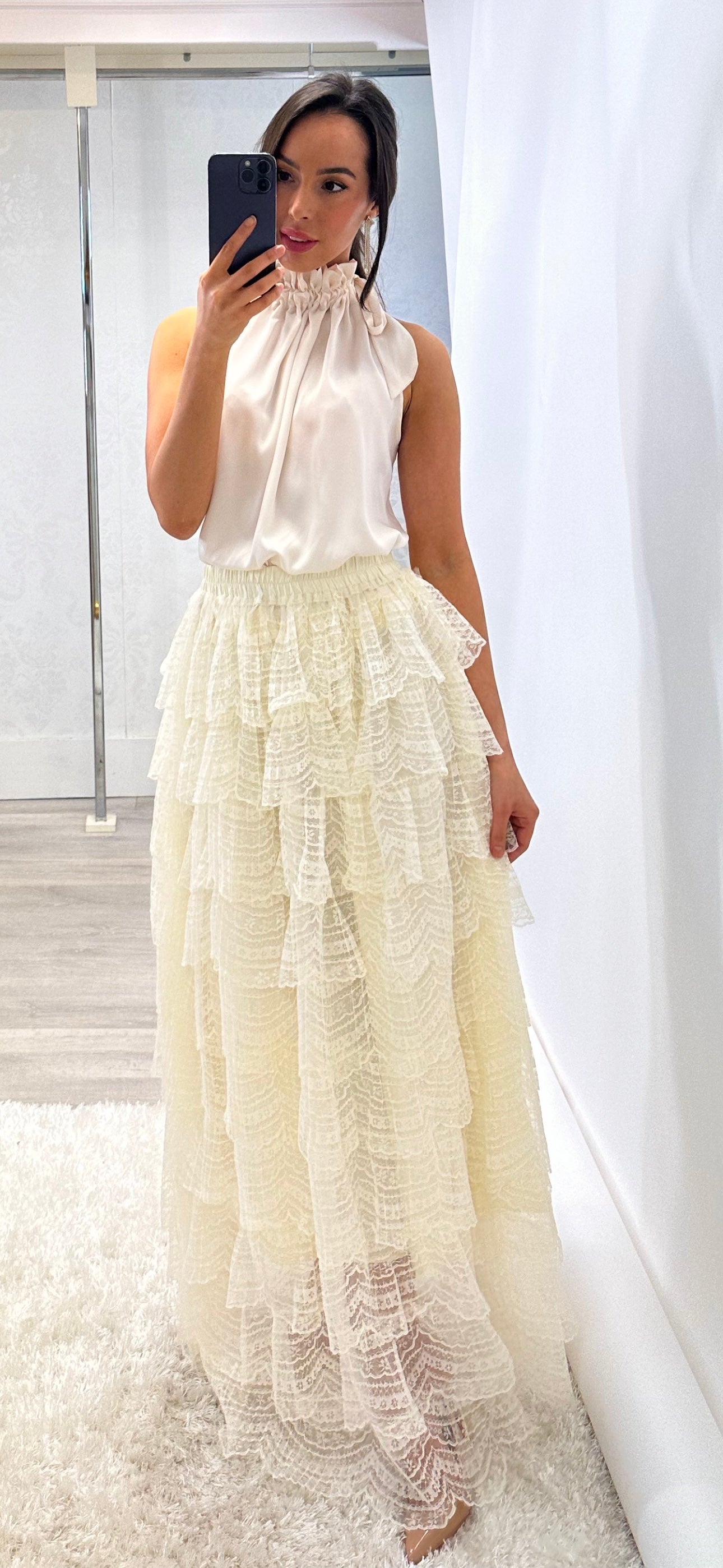 Ecru Layered Skirt