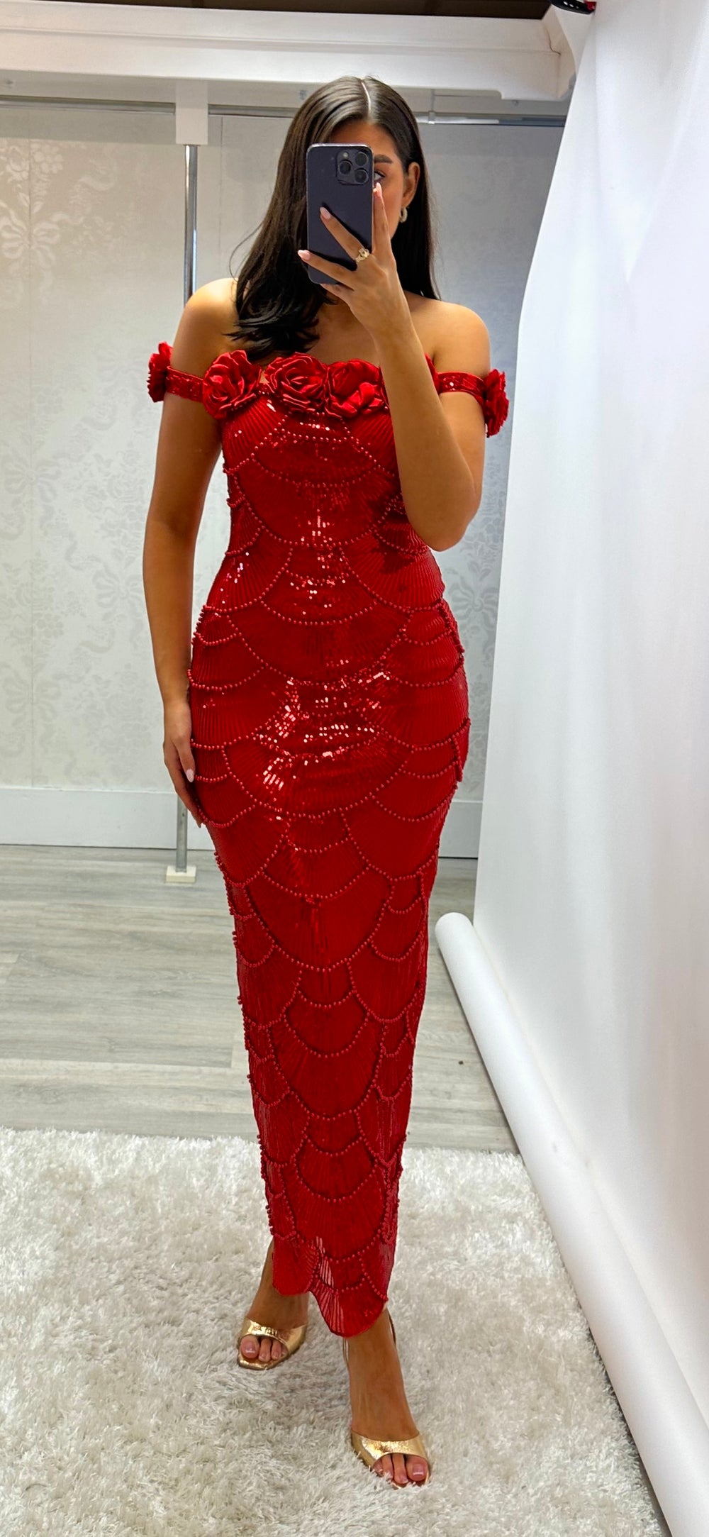 Red Sparkle Midi