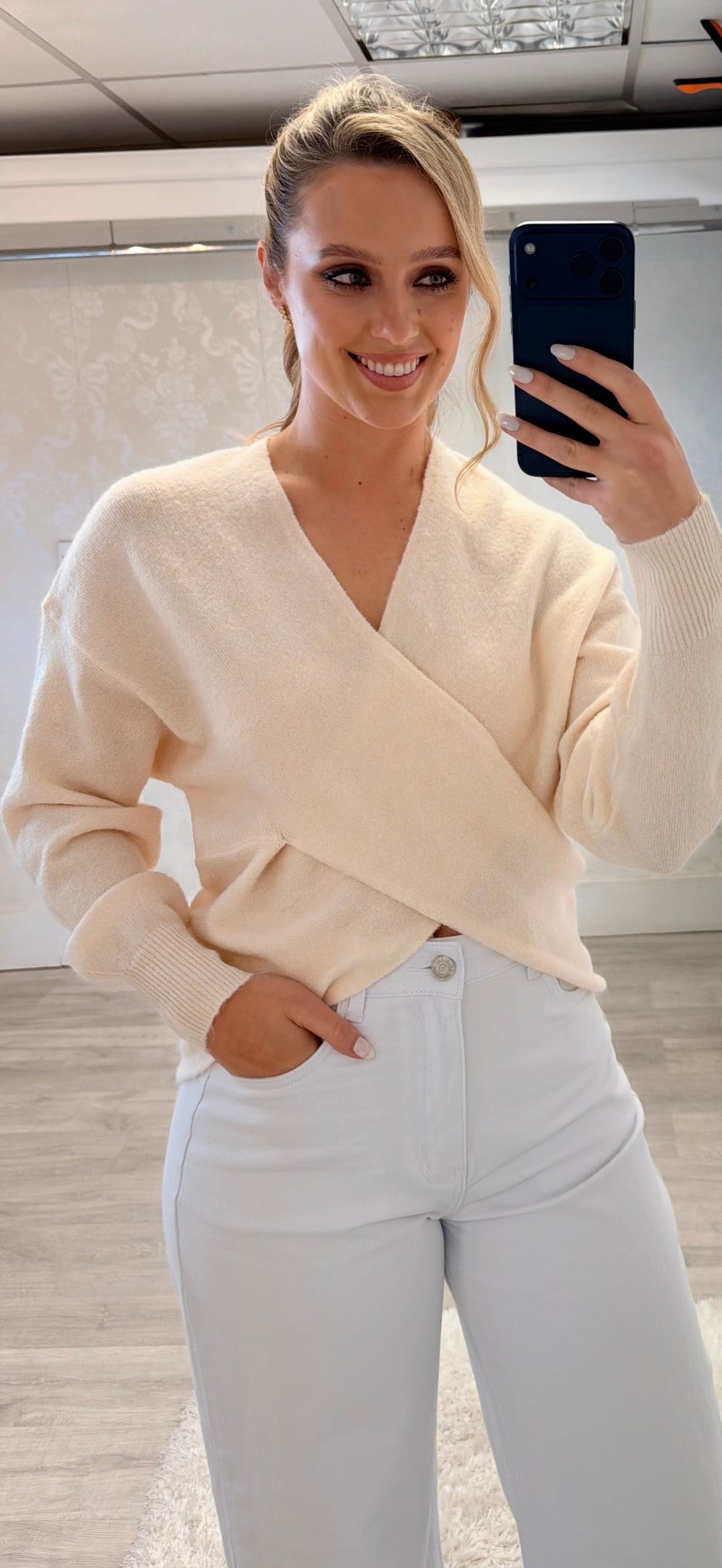 Ecru Cross Knit