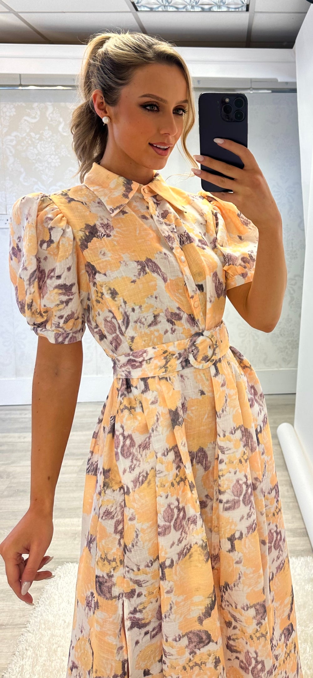 Yellow Floral Midi