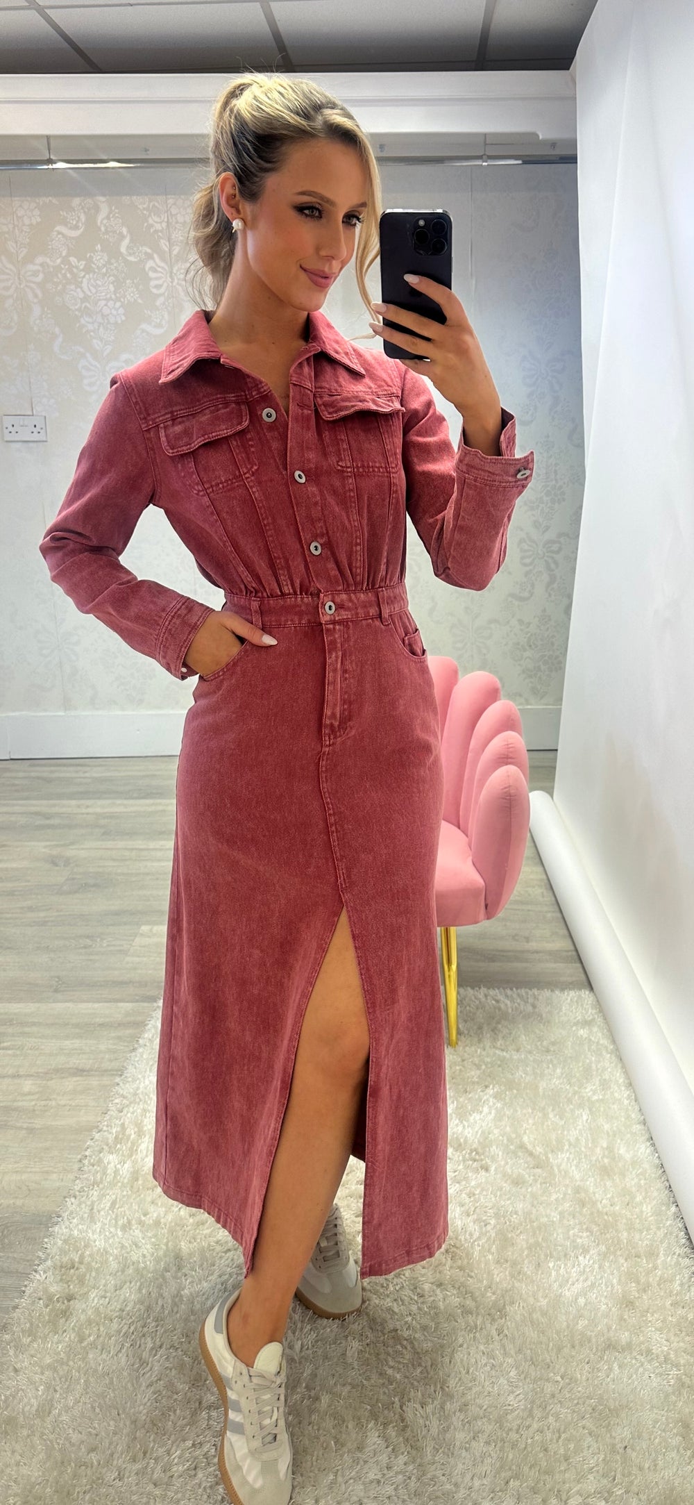 Rose Denim Dress