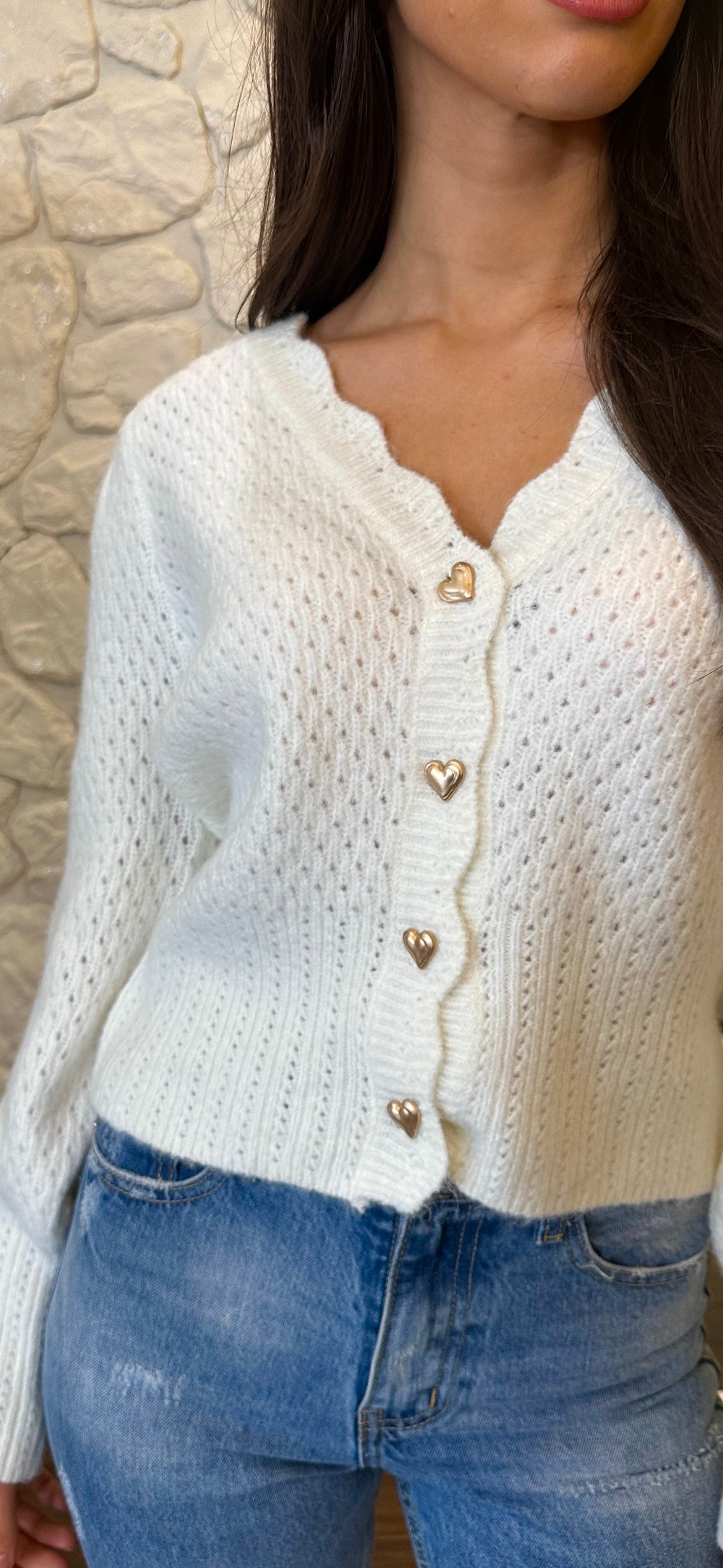 White Heart Knit