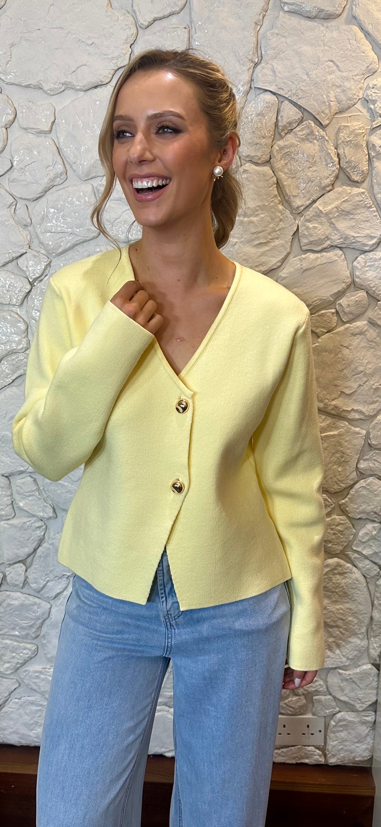 Lemon Button Cardi