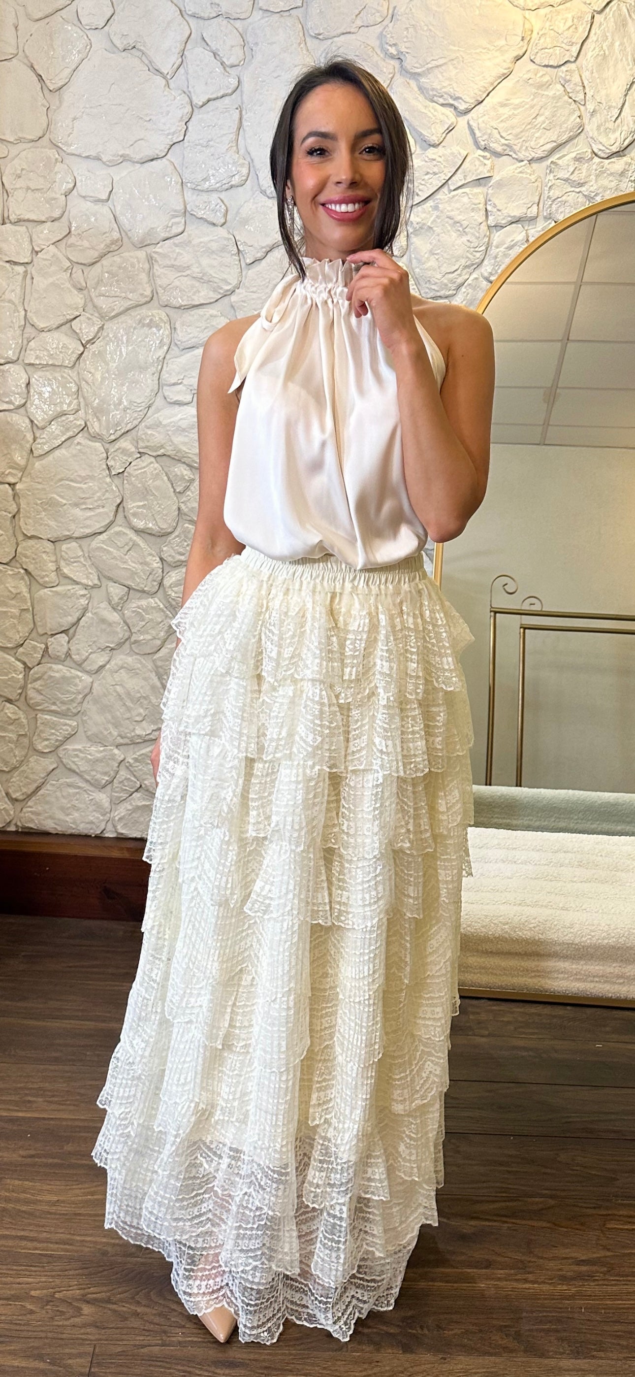 Ecru Layered Skirt