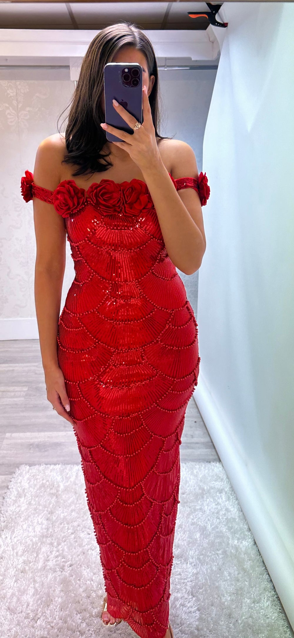 Red Sparkle Midi