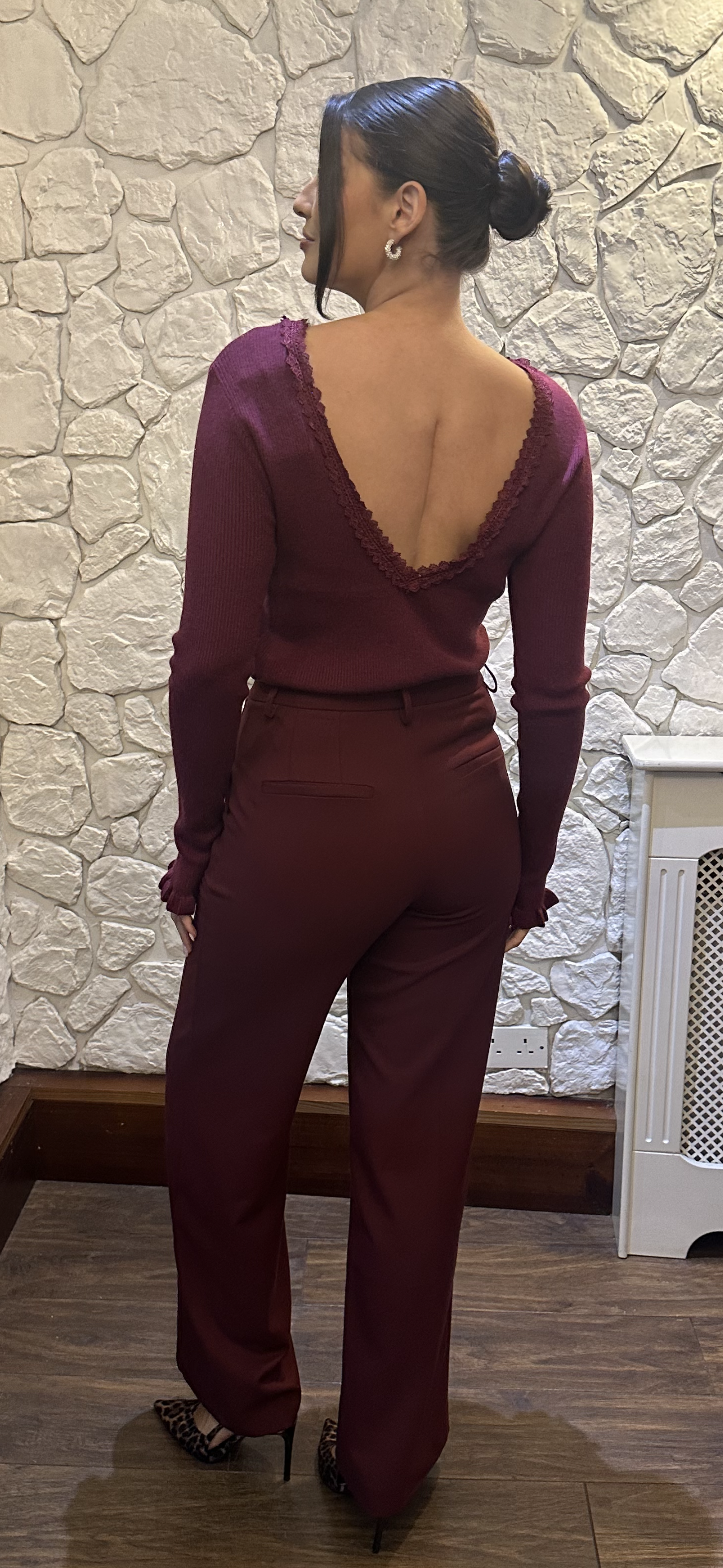 Burgundy Low Back