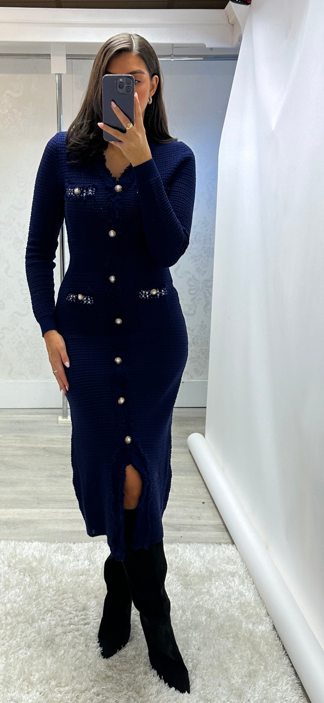 Navy Knit Dress