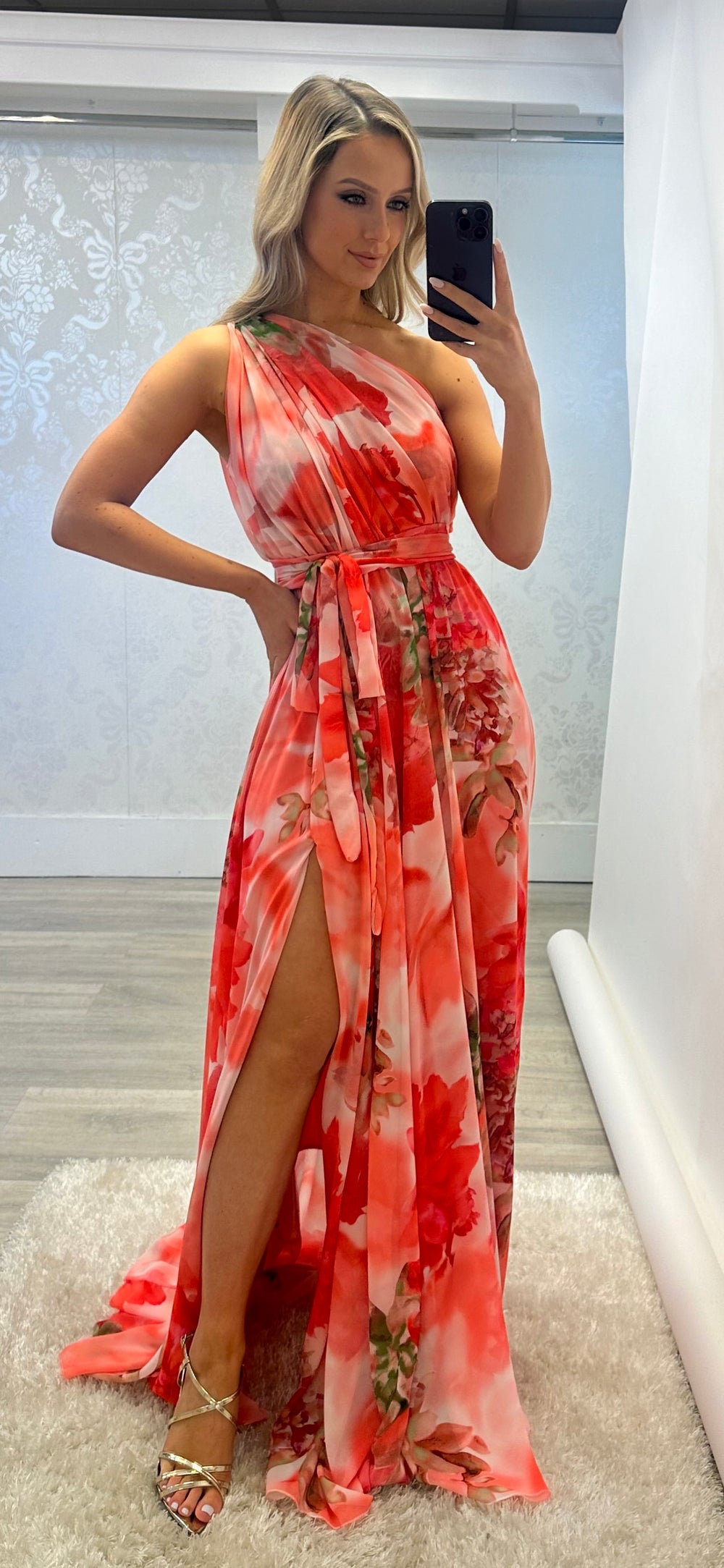 Coral Floral Maxi
