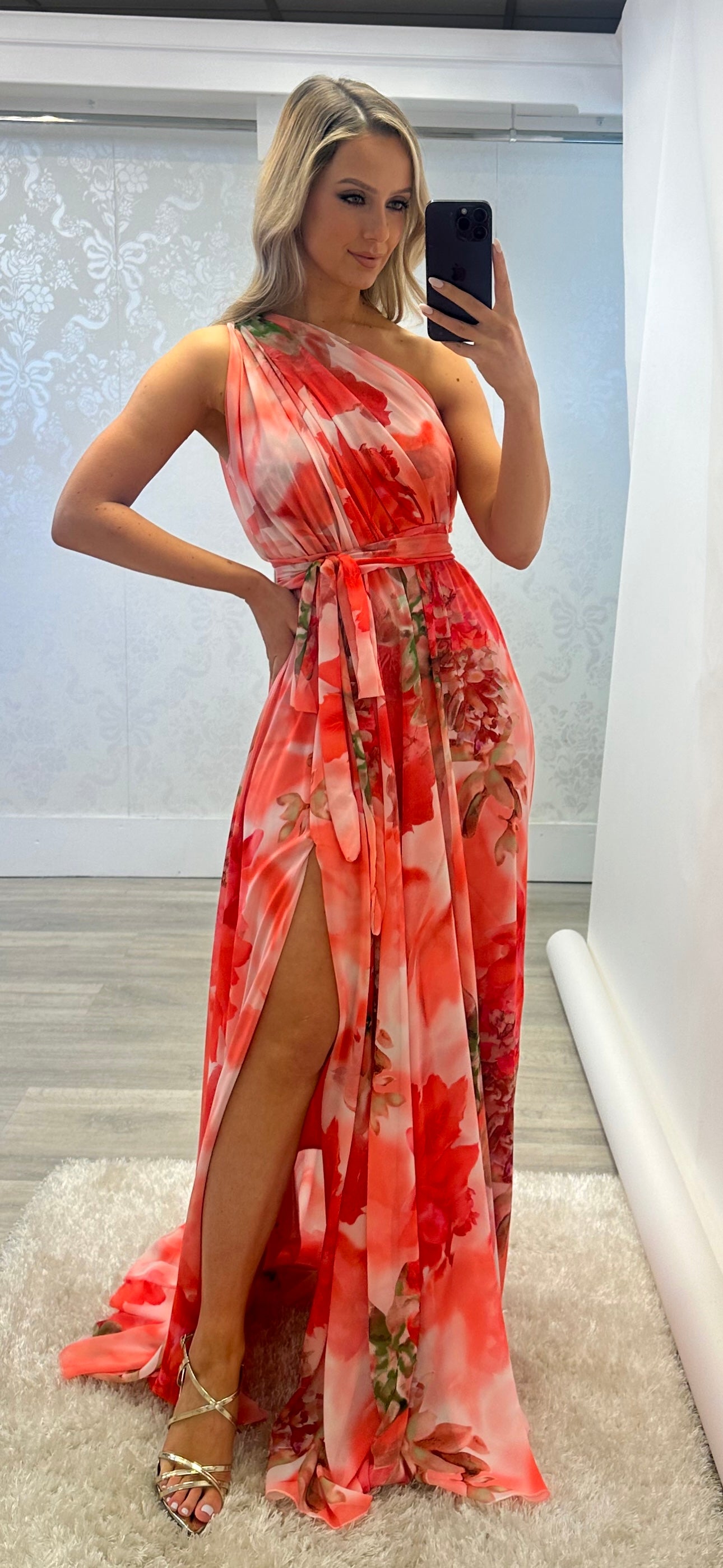 Coral Floral Maxi