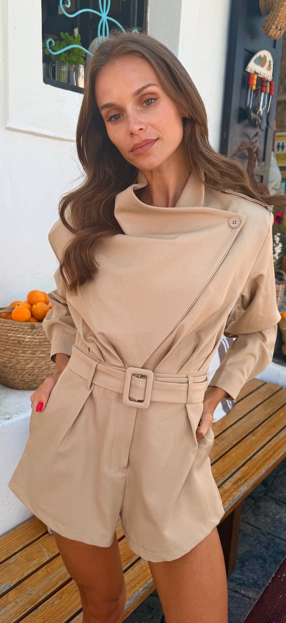 Camel Playsuit